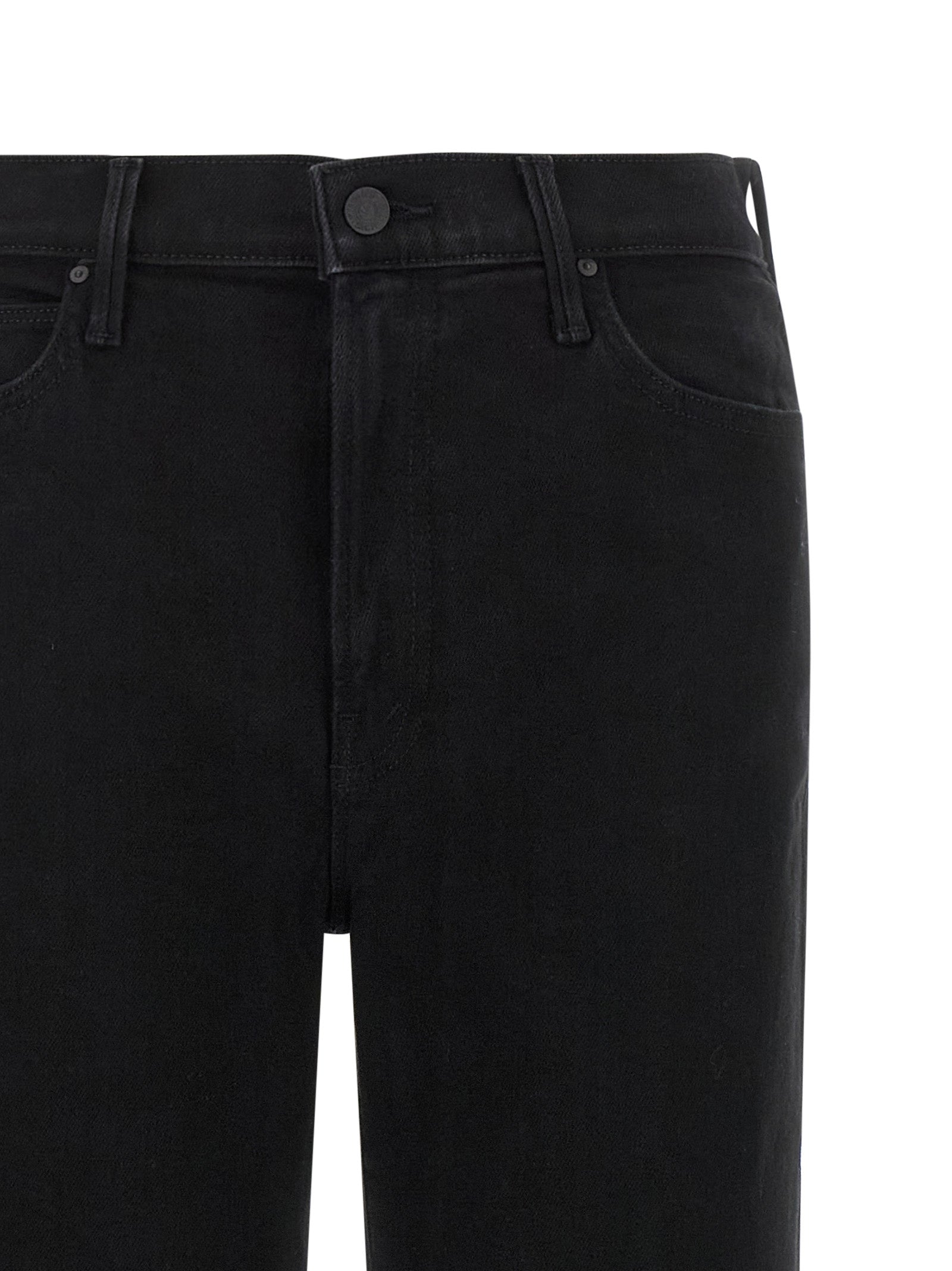 Black Cotton Flared Jeans