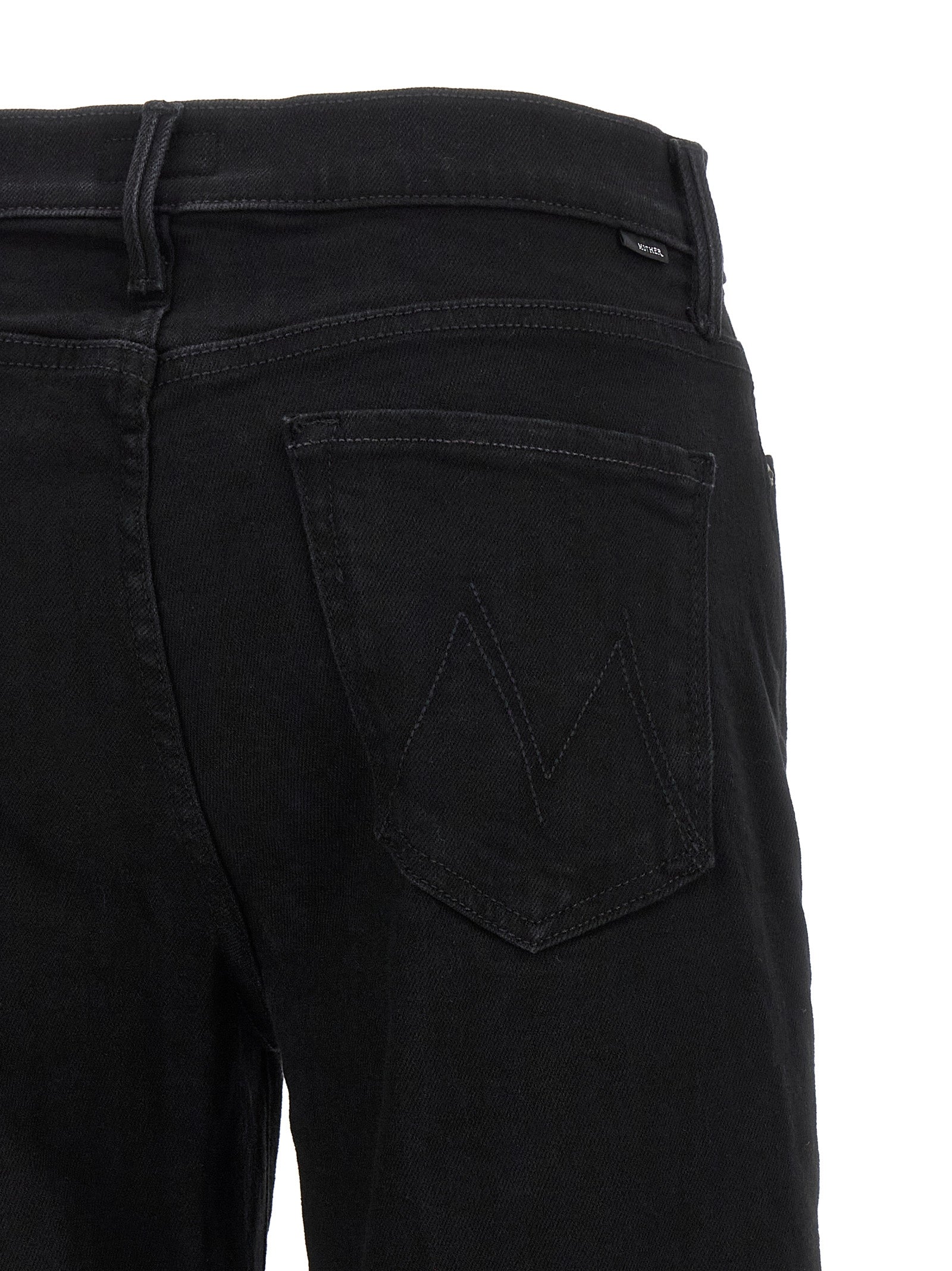 Black Cotton Flared Jeans