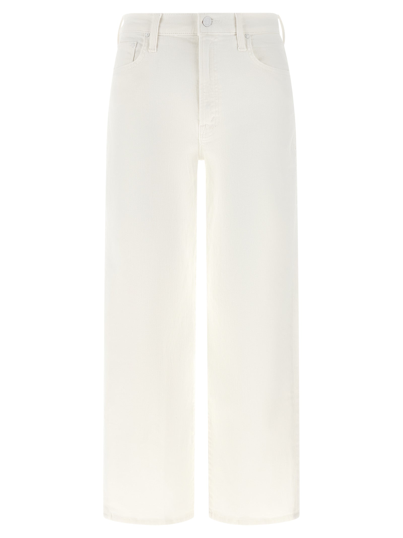 White Cotton Straight-Leg Jeans