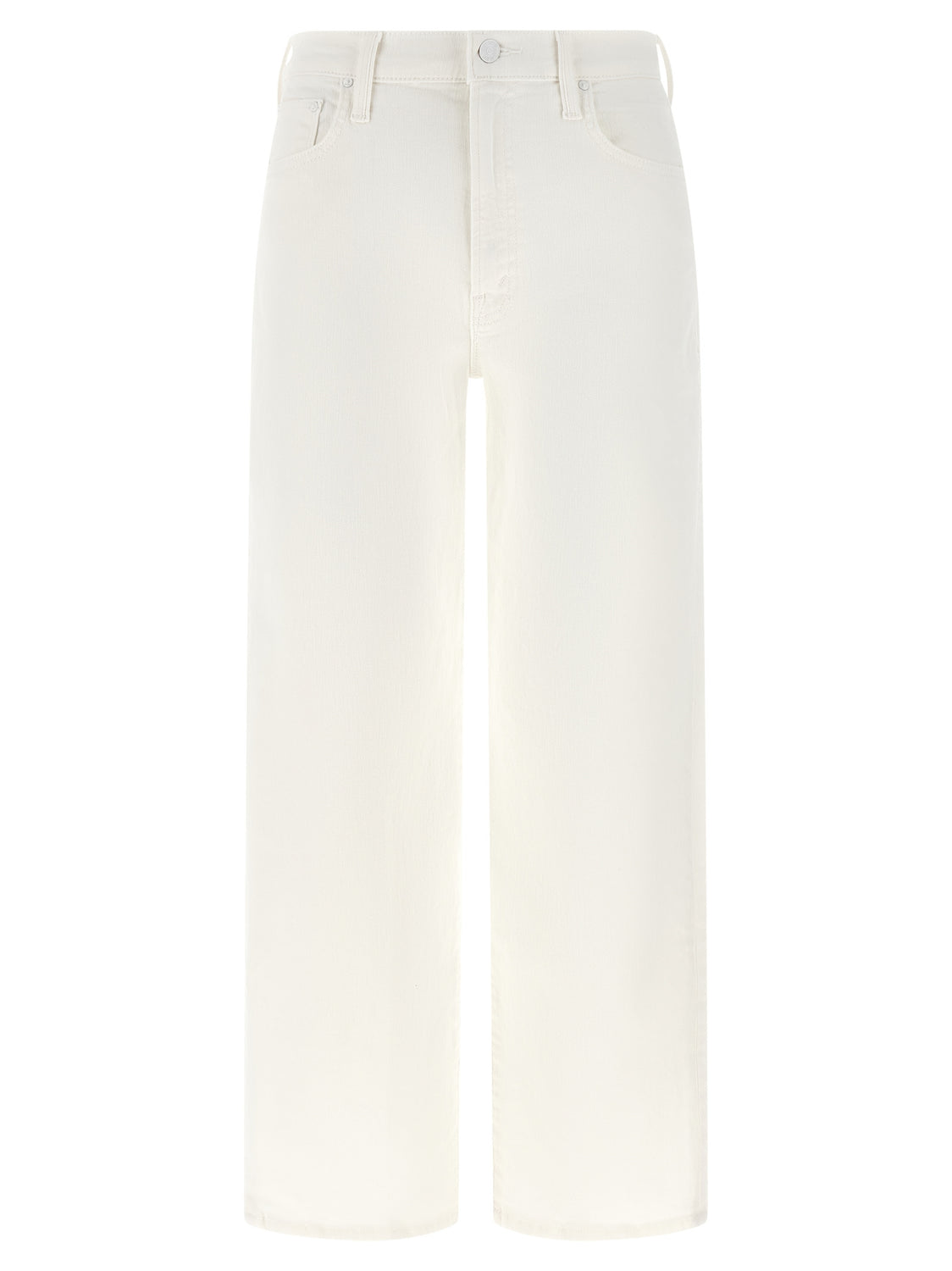 White Cotton Straight-Leg Jeans