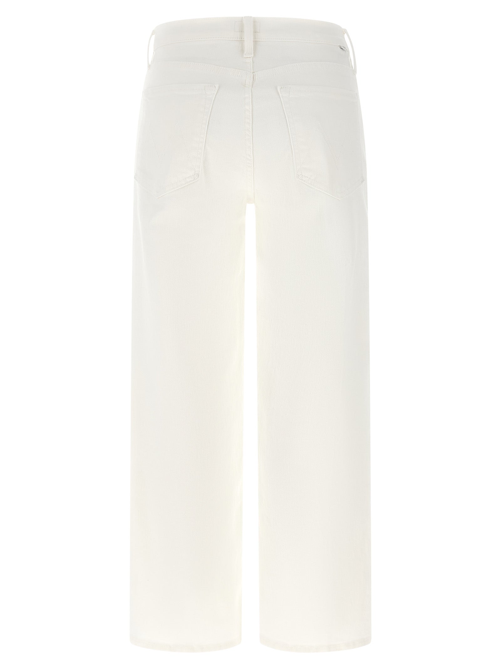 White Cotton Straight-Leg Jeans