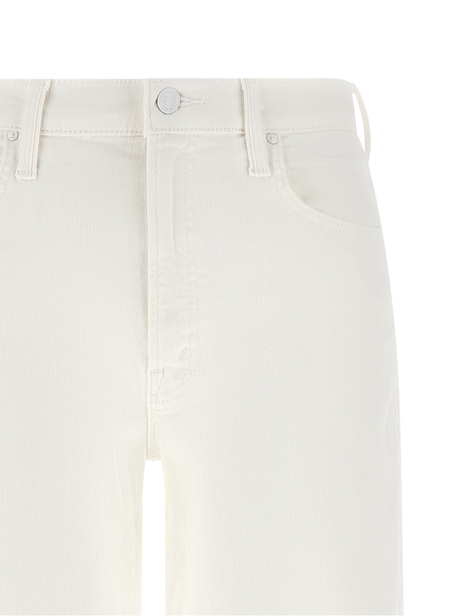 White Cotton Straight-Leg Jeans
