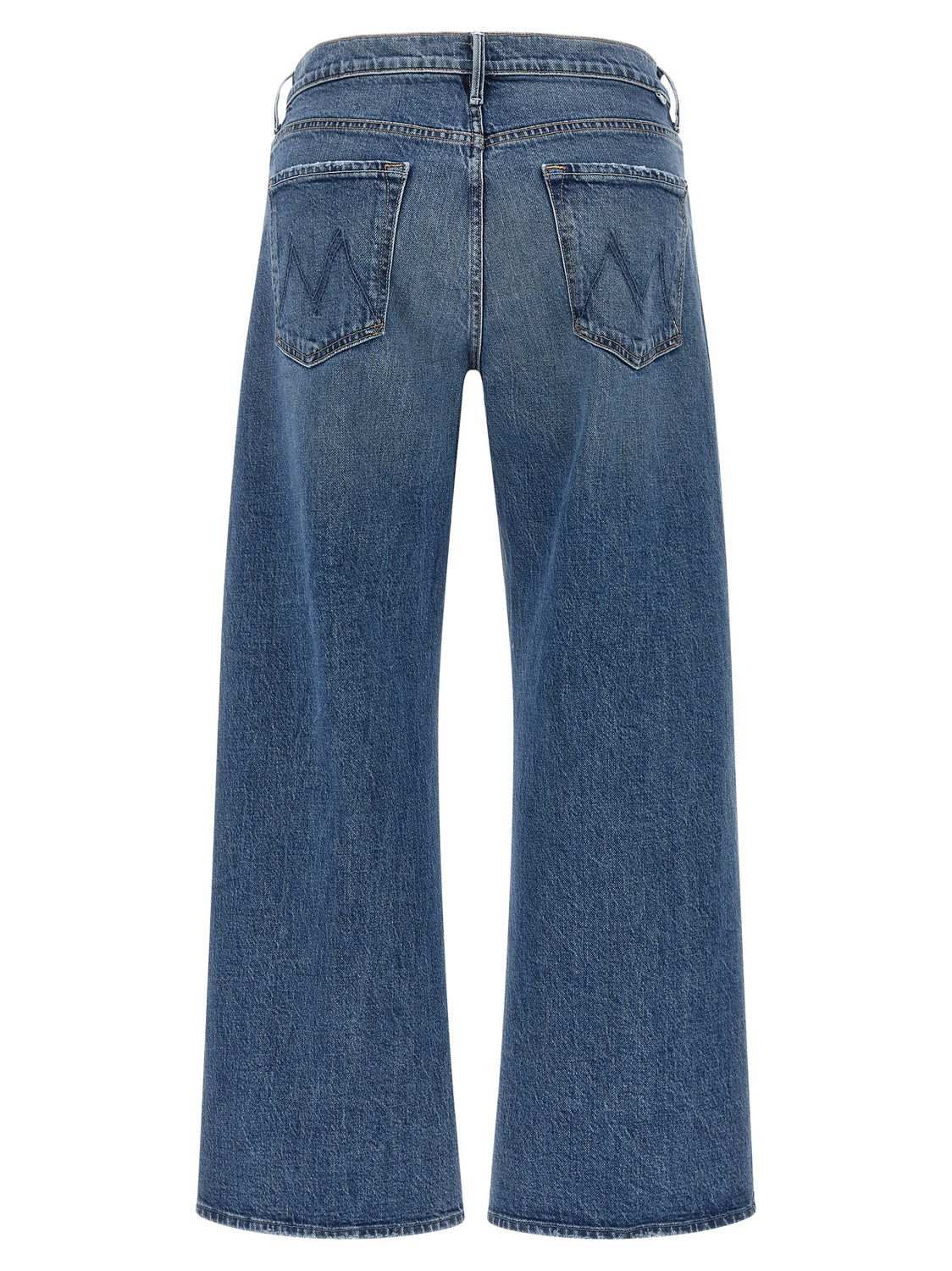 Blue Cotton Cropped Jeans