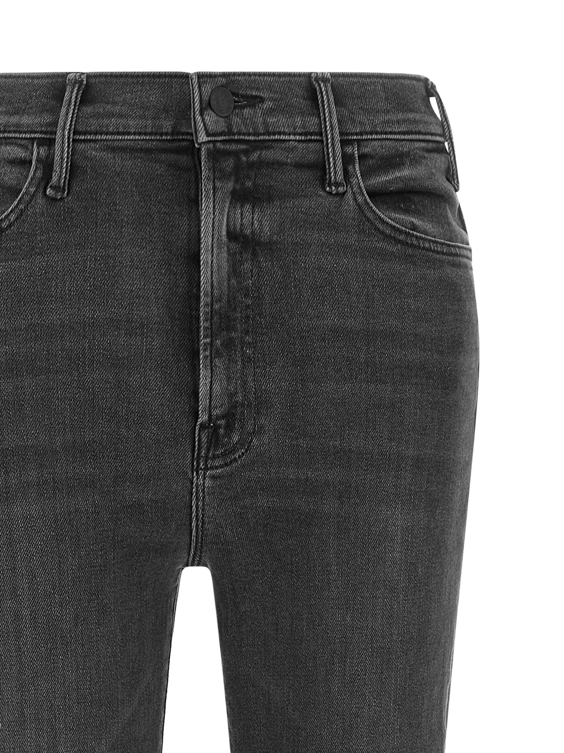 Gray Cotton Flared Jeans