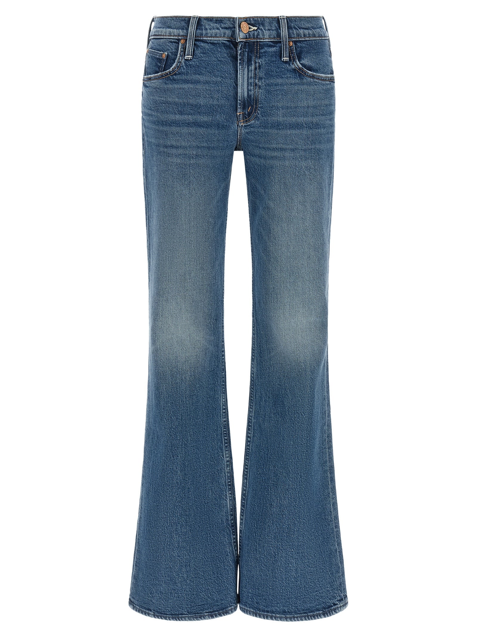 Blue Cotton Bootcut Jeans