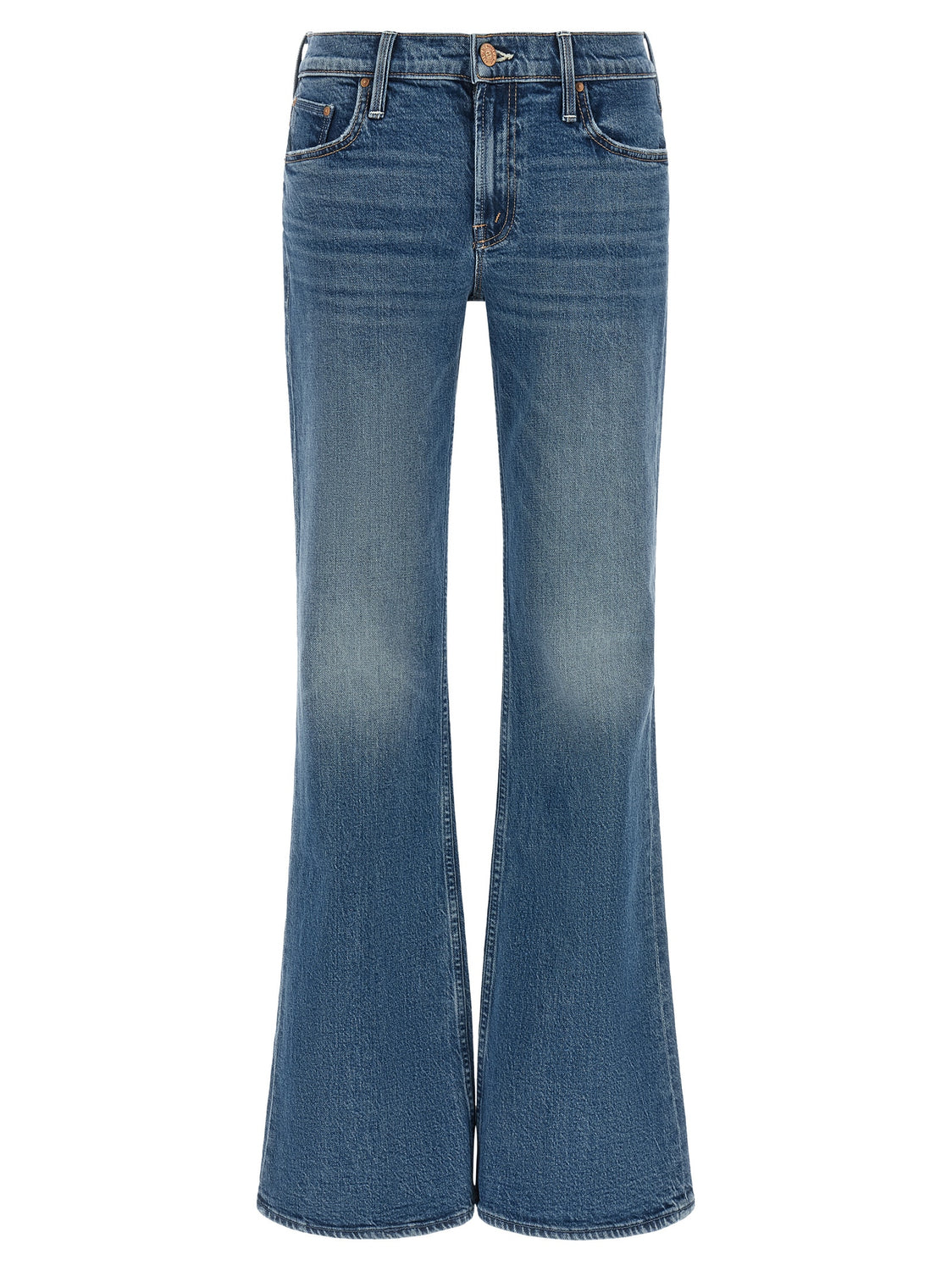Blue Cotton Bootcut Jeans