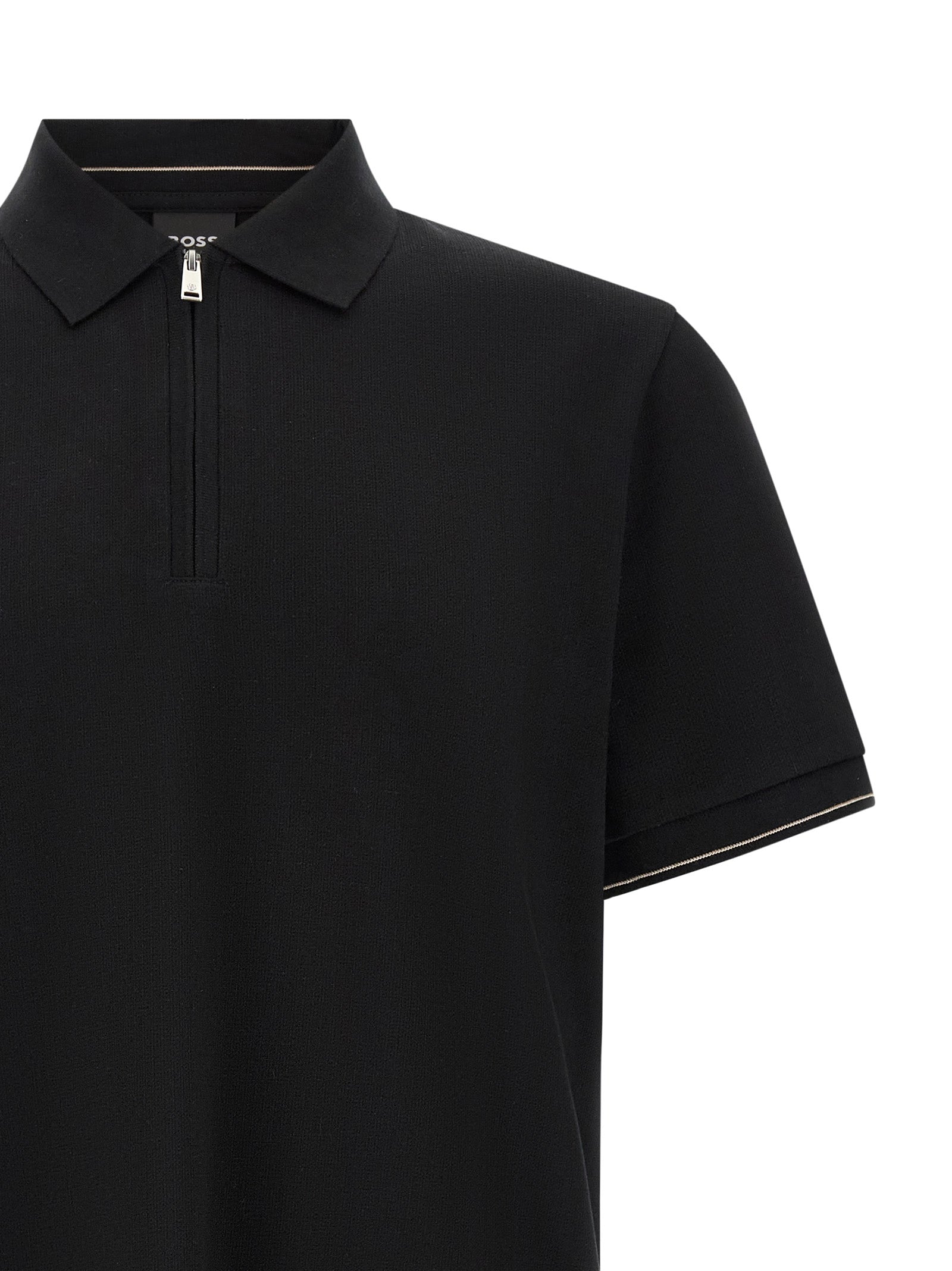 Black Cotton Polo Shirt