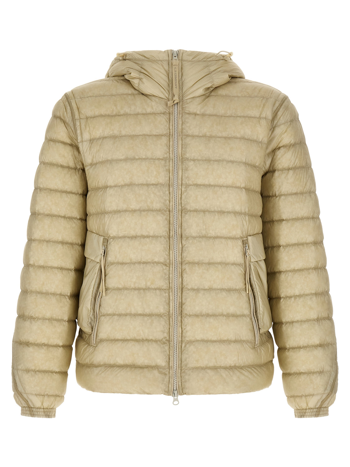 Beige Polyamide Full-Length Jacket
