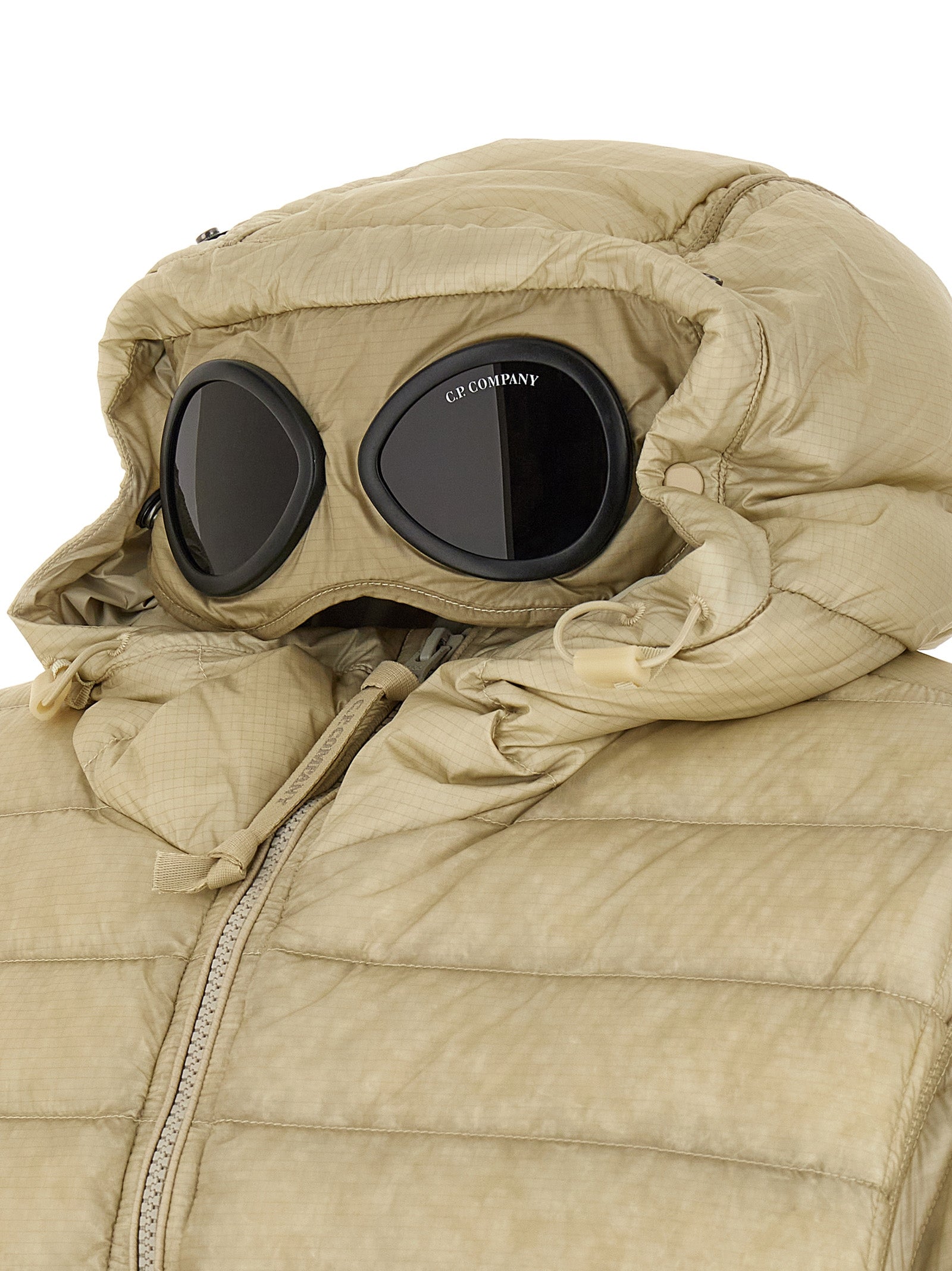 Beige Polyamide Full-Length Jacket