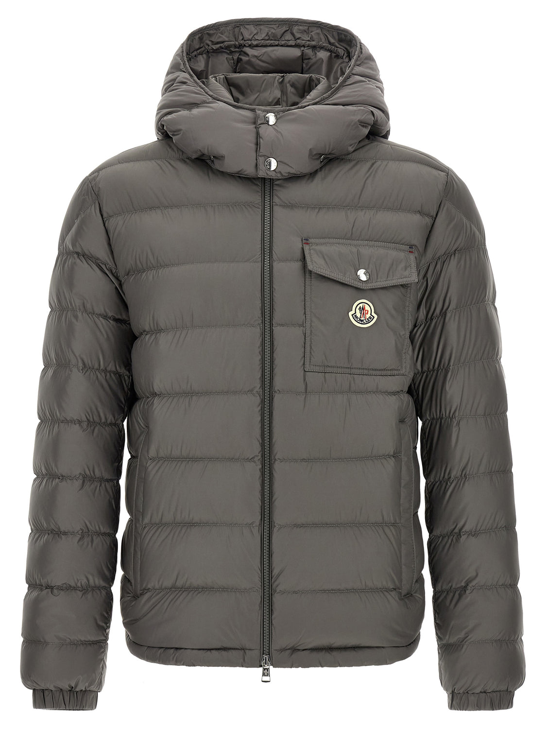 Gray Polyamide Full-Length Jacket