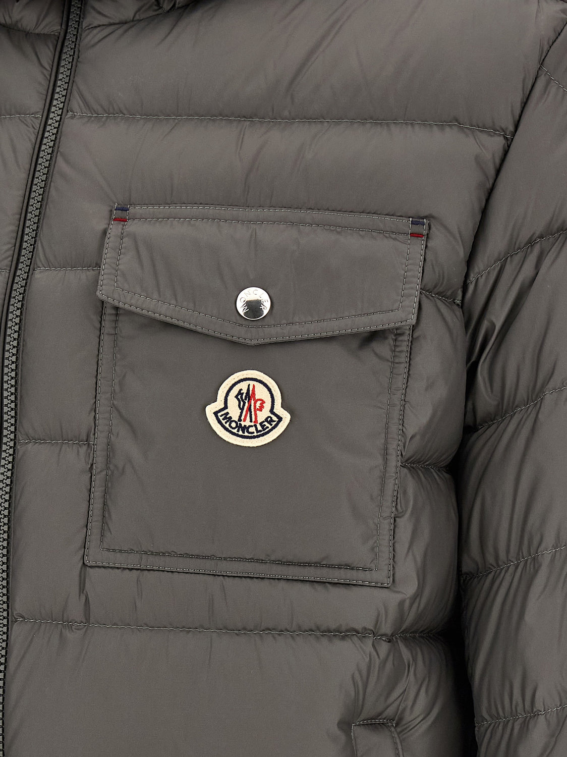 Gray Polyamide Full-Length Jacket