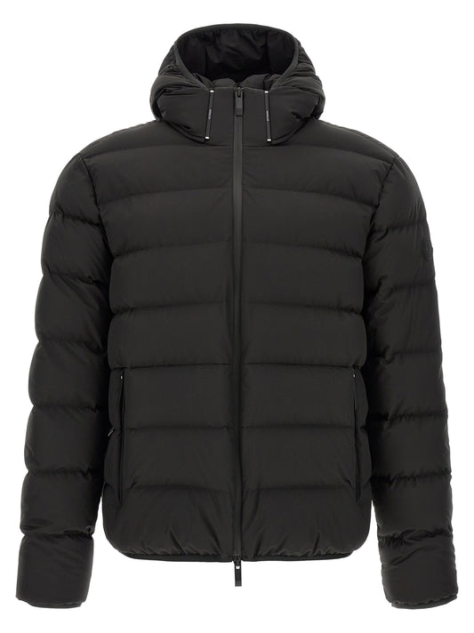 Black Polyester Full-Length Jacket