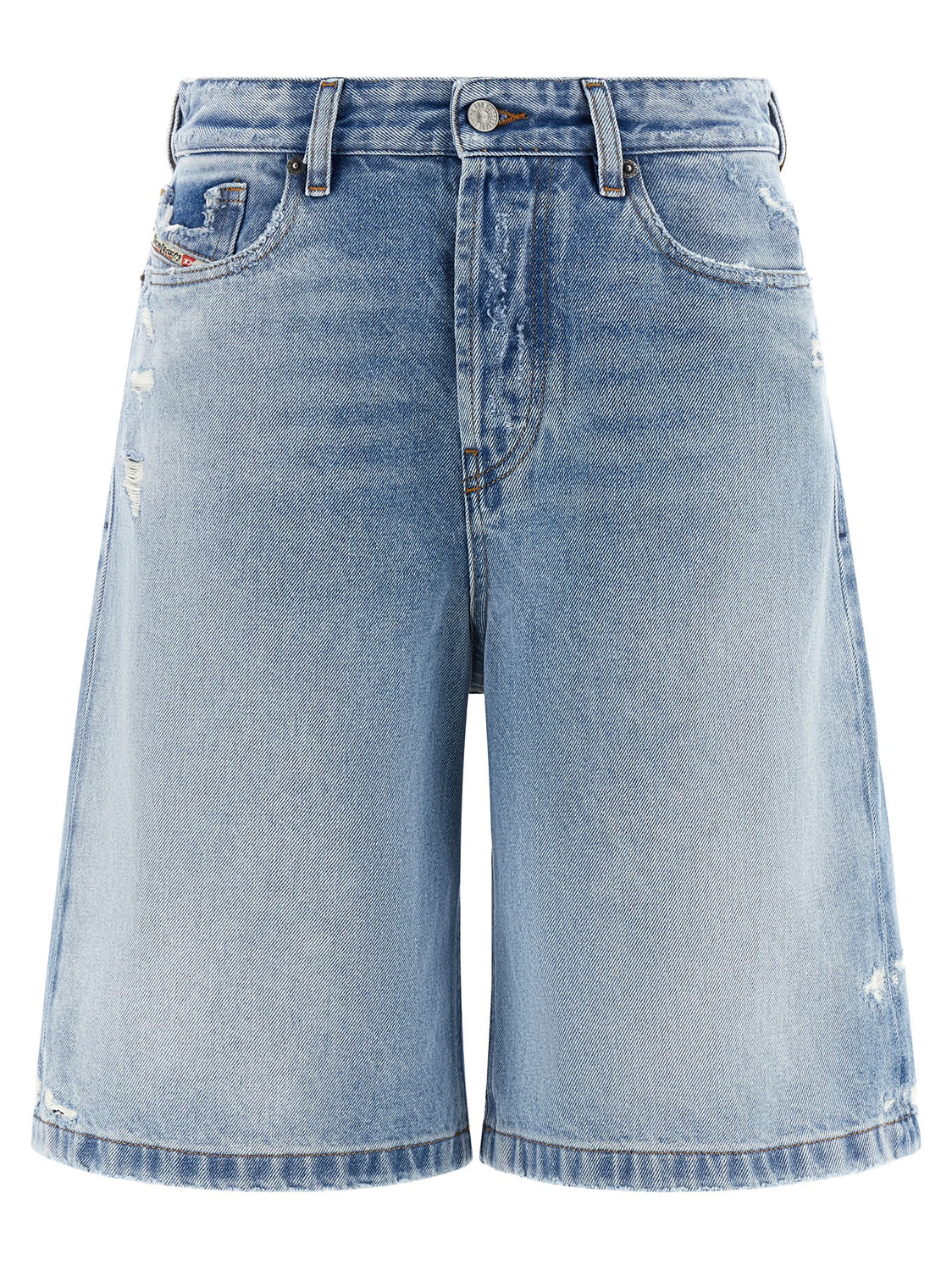Blue Cotton Bermuda Shorts