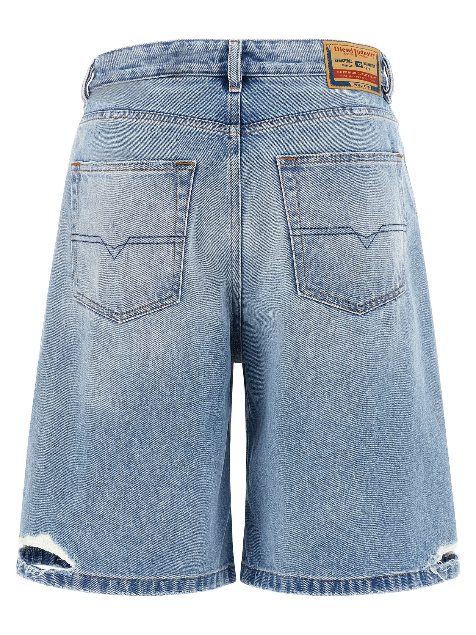 Blue Cotton Bermuda Shorts