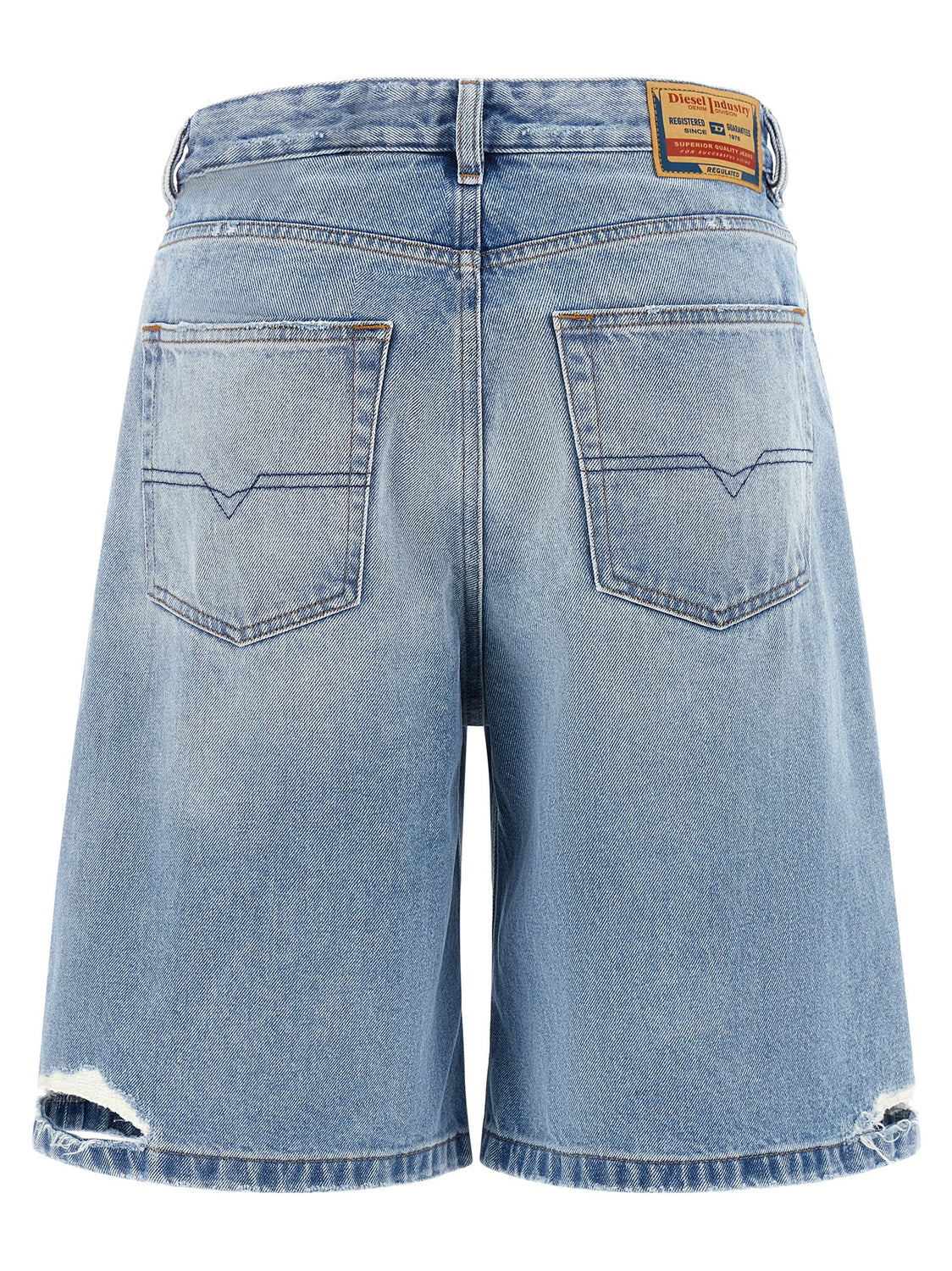 Blue Cotton Bermuda Shorts