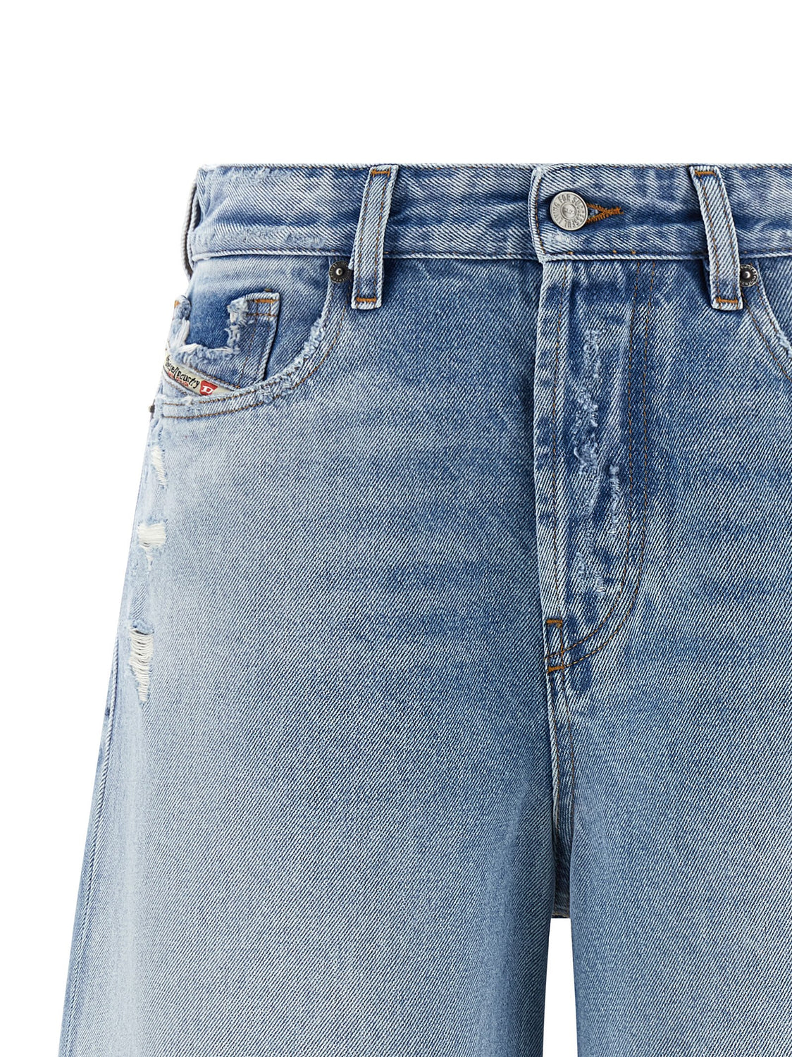 Blue Cotton Bermuda Shorts