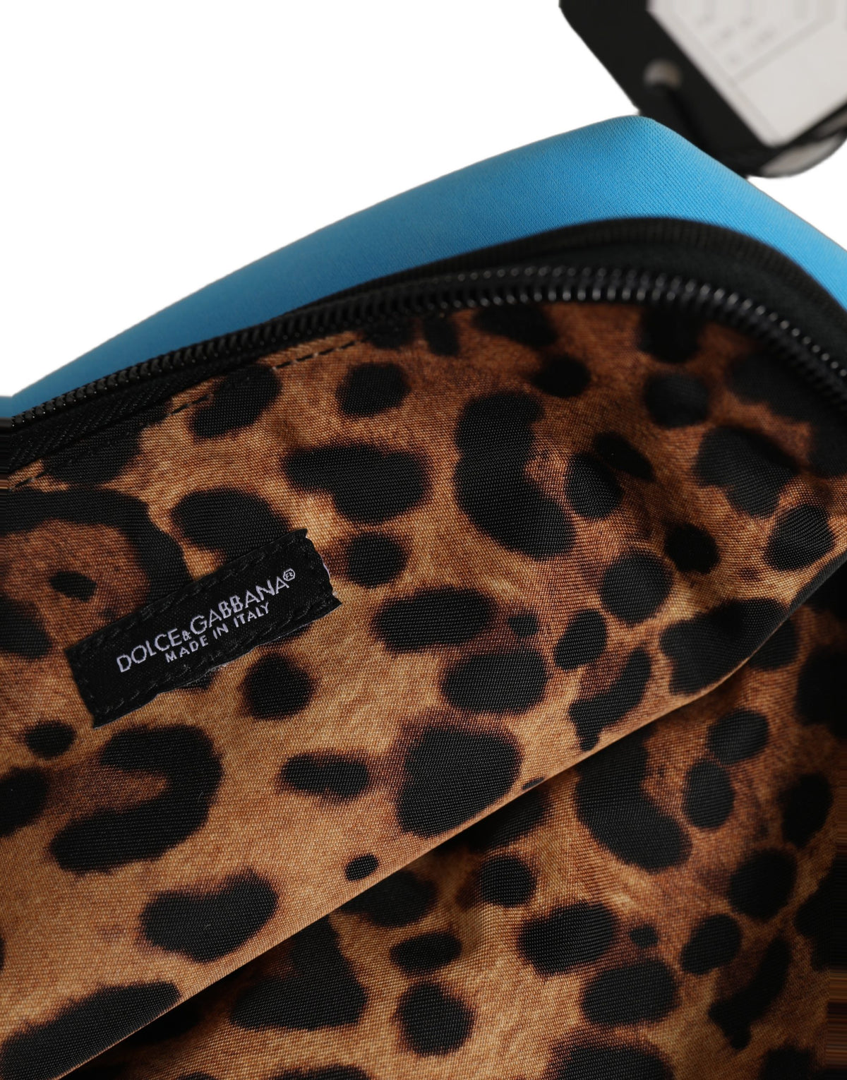 Blue Nylon DG Logo Print Clutch Zip Women Borse Pouch Bag