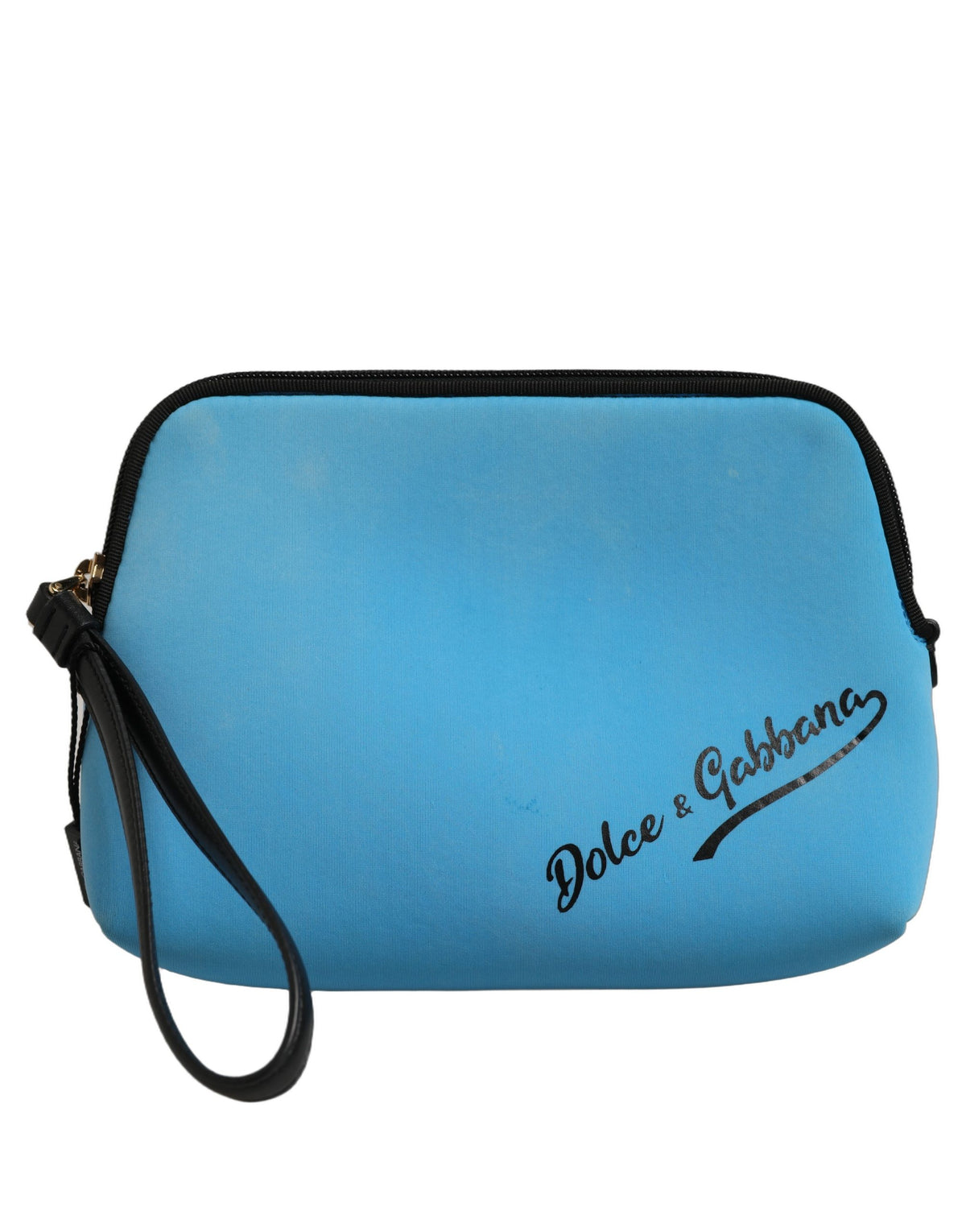 Blue Nylon DG Logo Print Clutch Zip Women Borse Pouch Bag