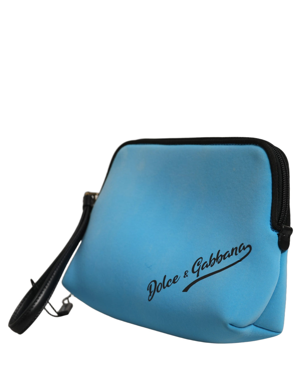 Blue Nylon DG Logo Print Clutch Zip Women Borse Pouch Bag