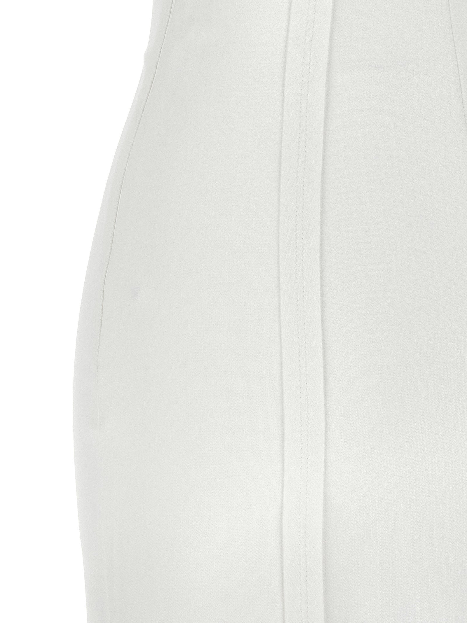 White Polyester Midi Dress