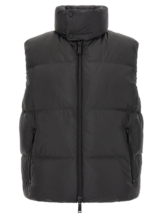 Black Polyester Sleeveless Jacket