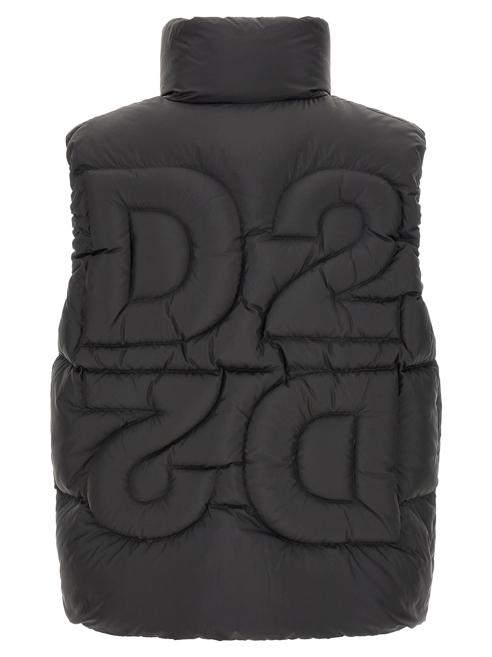 Black Polyester Sleeveless Jacket