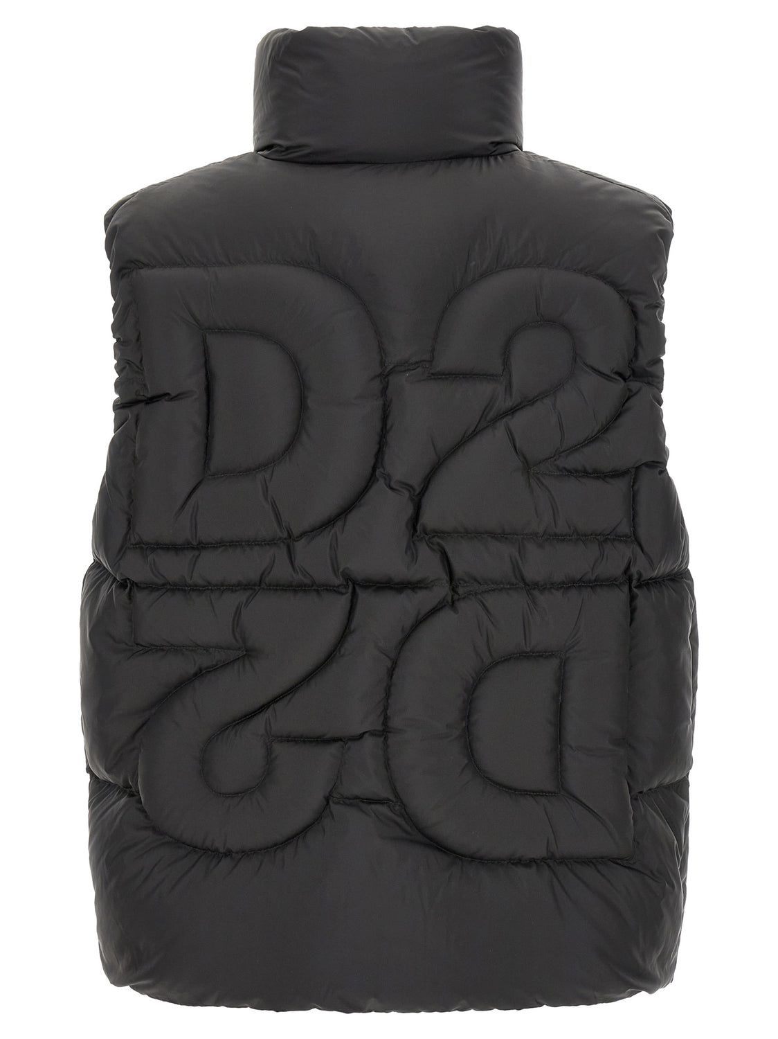 Black Polyester Sleeveless Jacket