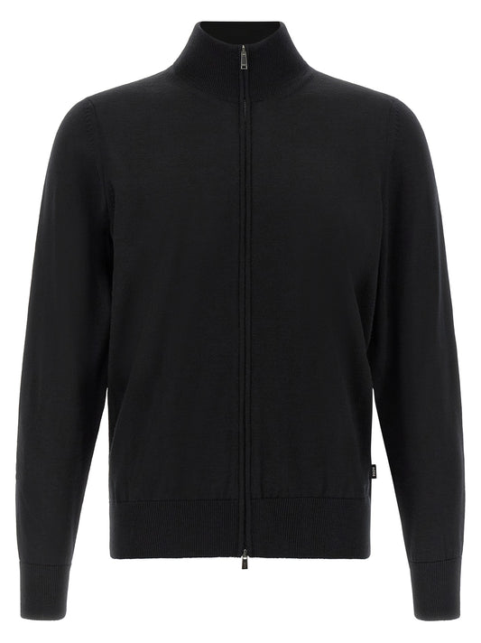 Black Virgin Wool Cardigan