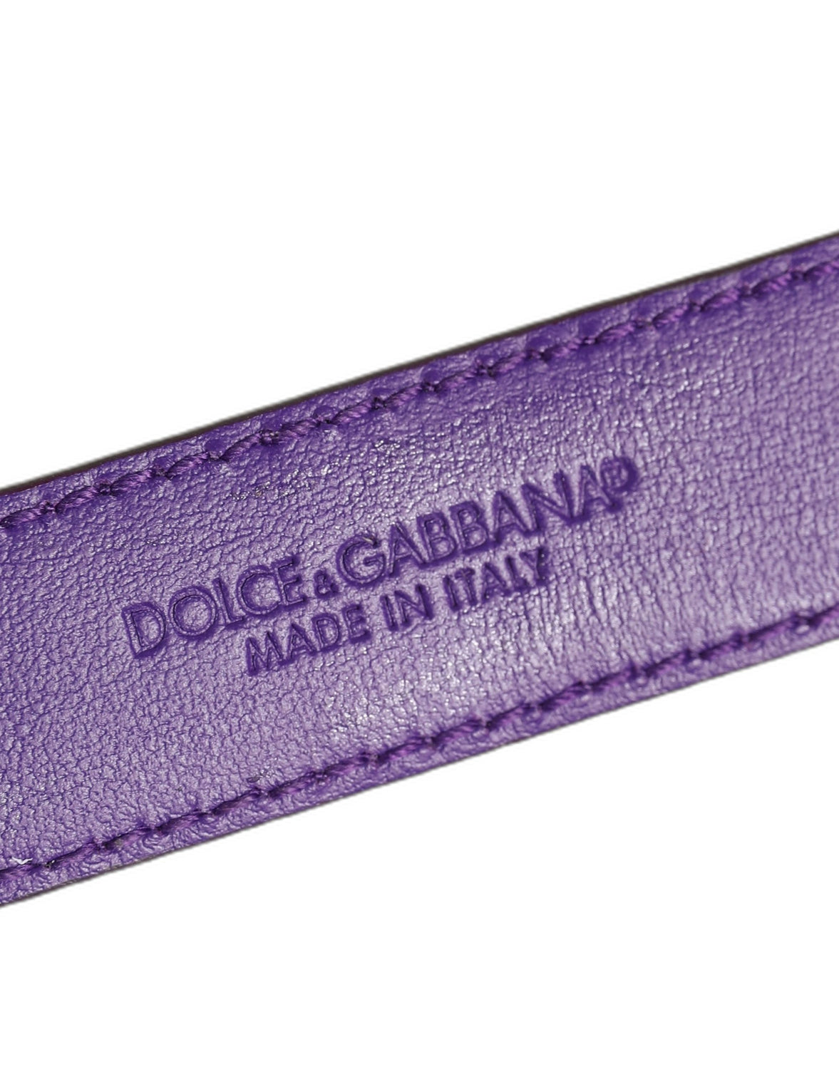 Violet Embossed Leather Gold Buckle Belt Strap Bracelet
