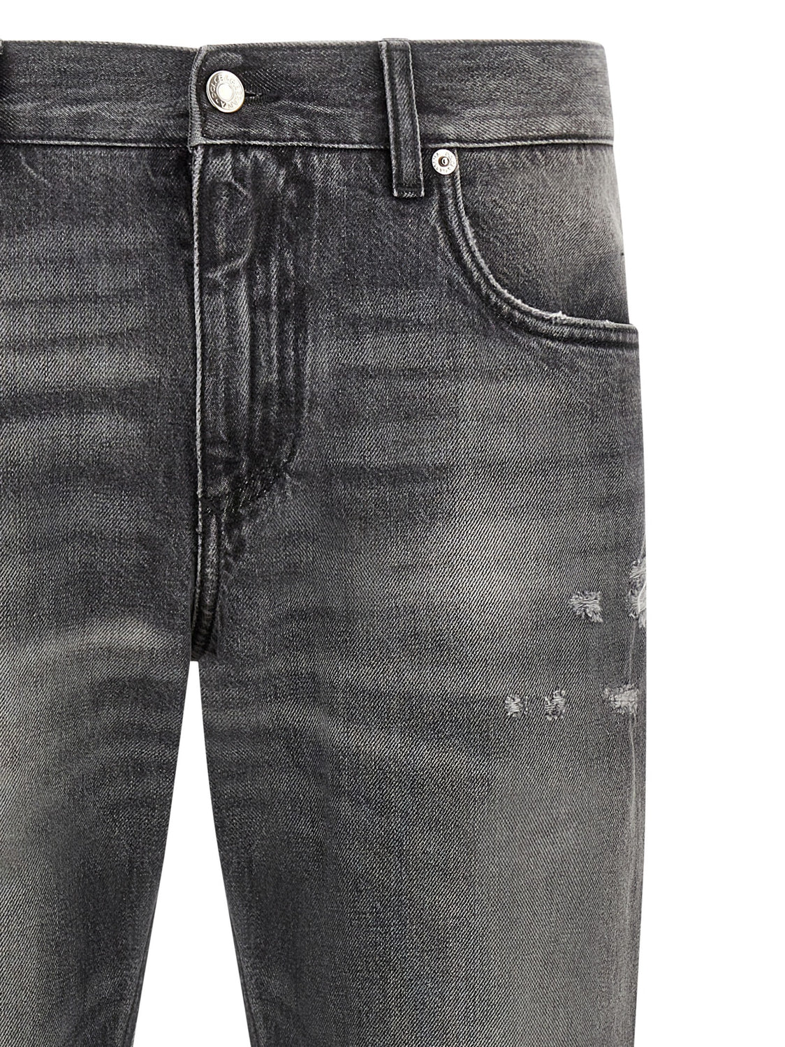 Gray Cotton Jeans Denim