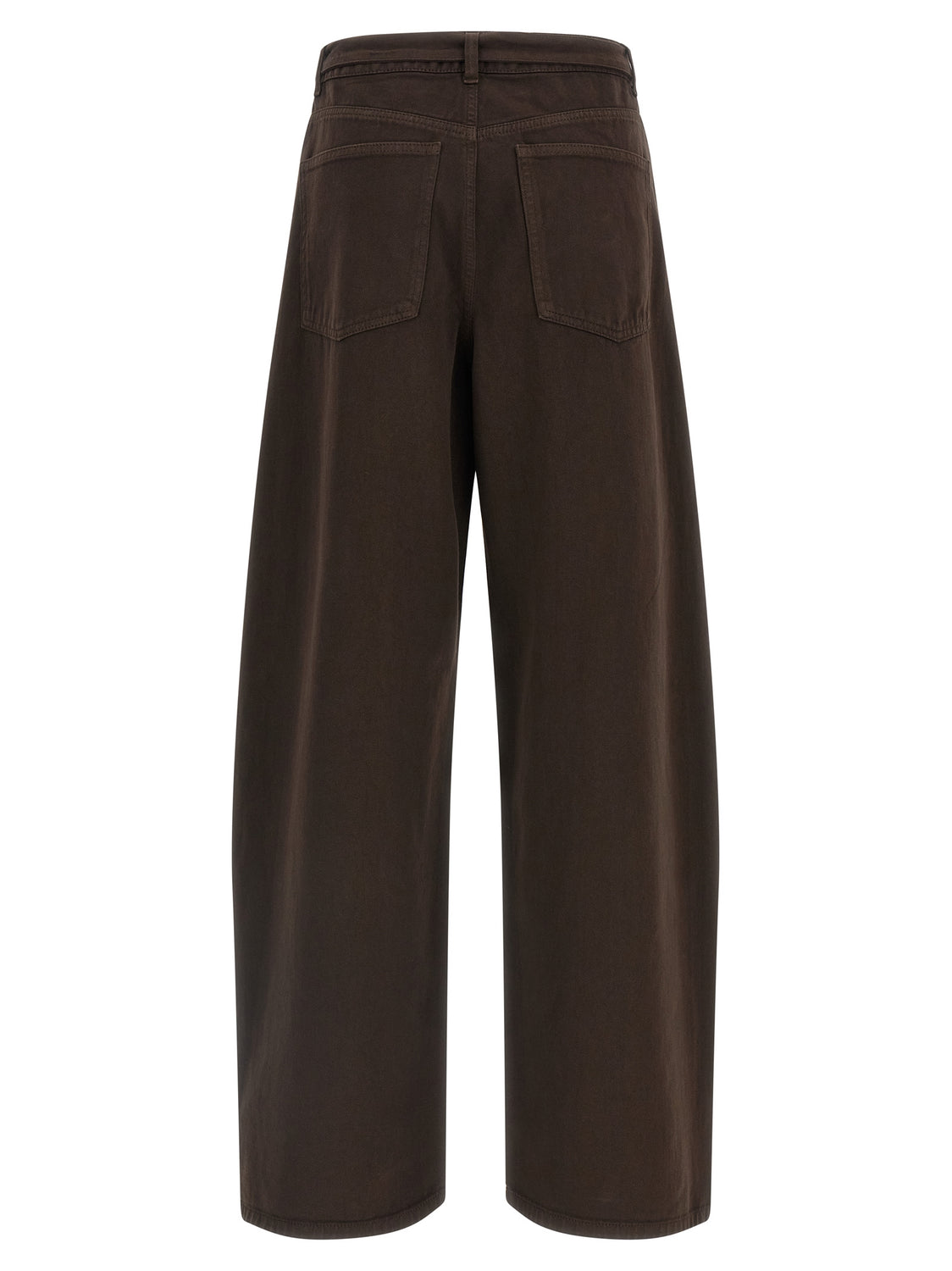 Brown Cotton High-Waisted Jean
