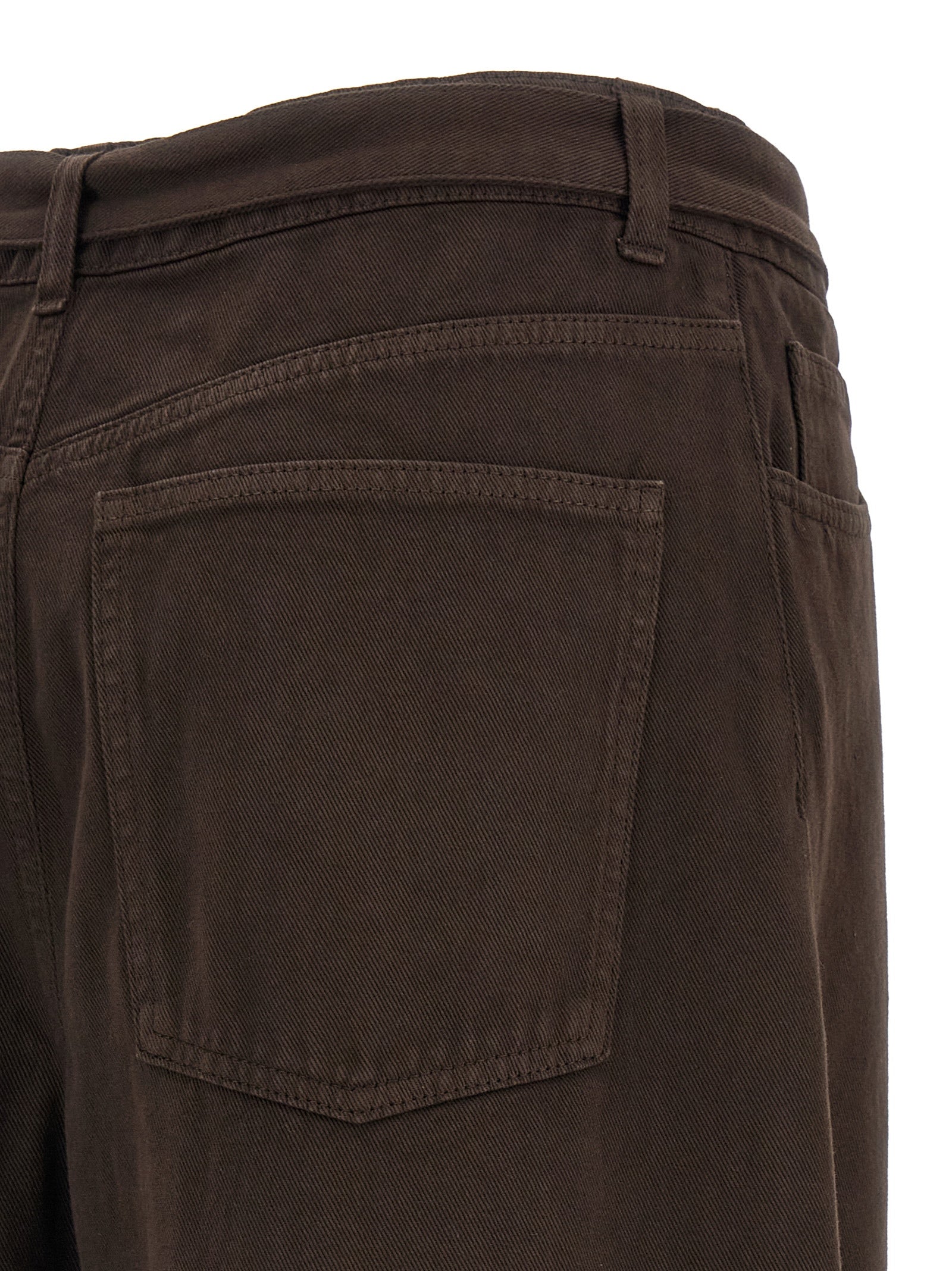 Brown Cotton High-Waisted Jean
