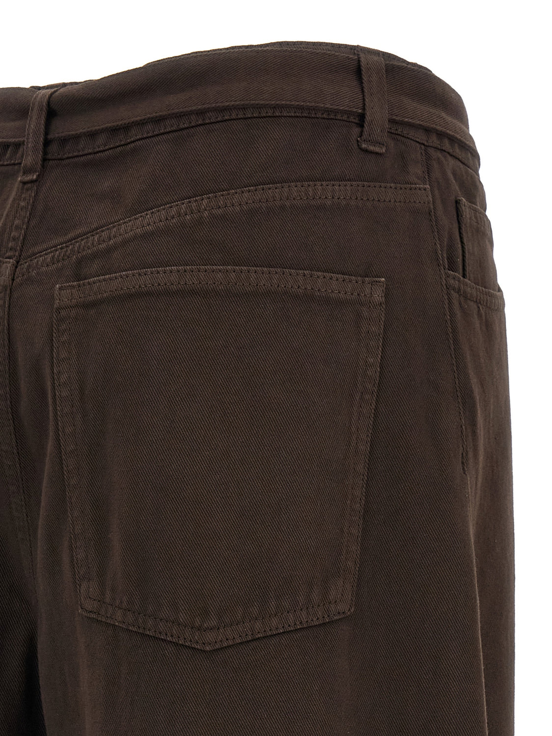 Brown Cotton High-Waisted Jean