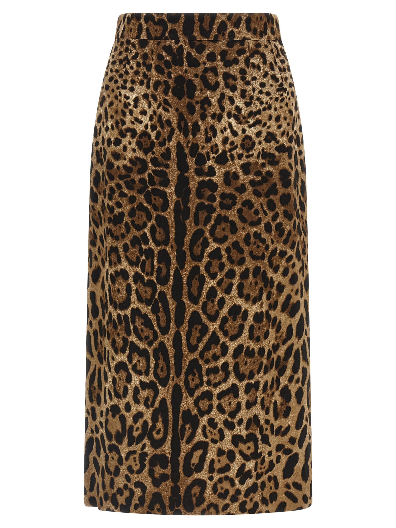 Brown Viscose Midi Skirt