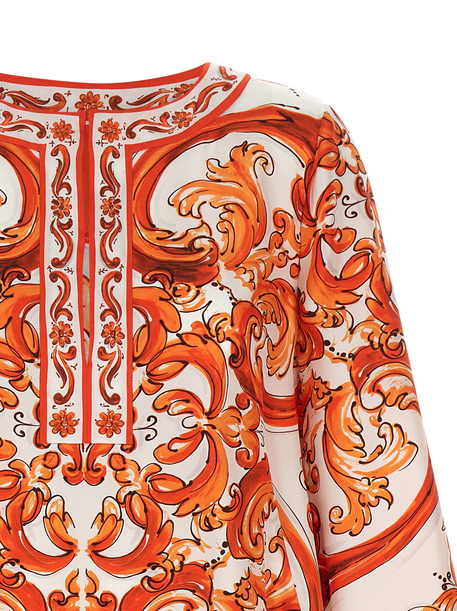 Orange Silk Short Dress