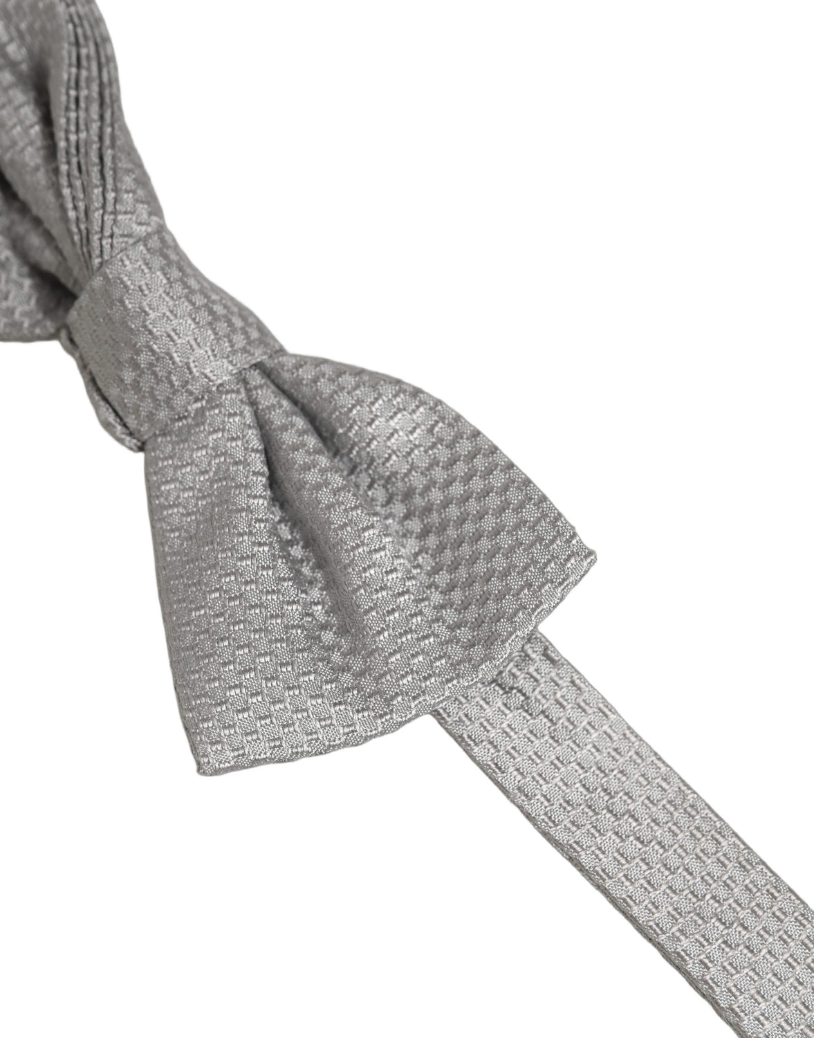 Men Gray 100% Silk Adjustable Neck Papillon Bow Tie