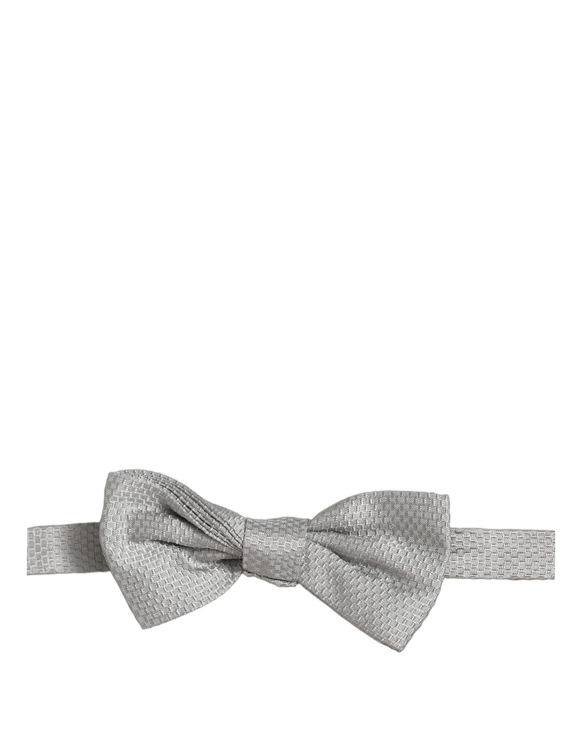 Men Gray 100% Silk Adjustable Neck Papillon Bow Tie