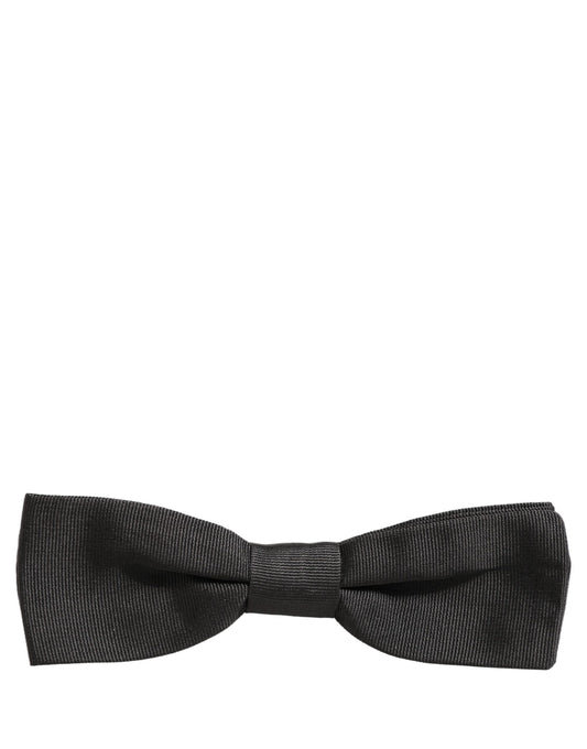 Men Black 100% Cotton Adjustable Neck Papillon Bow Tie