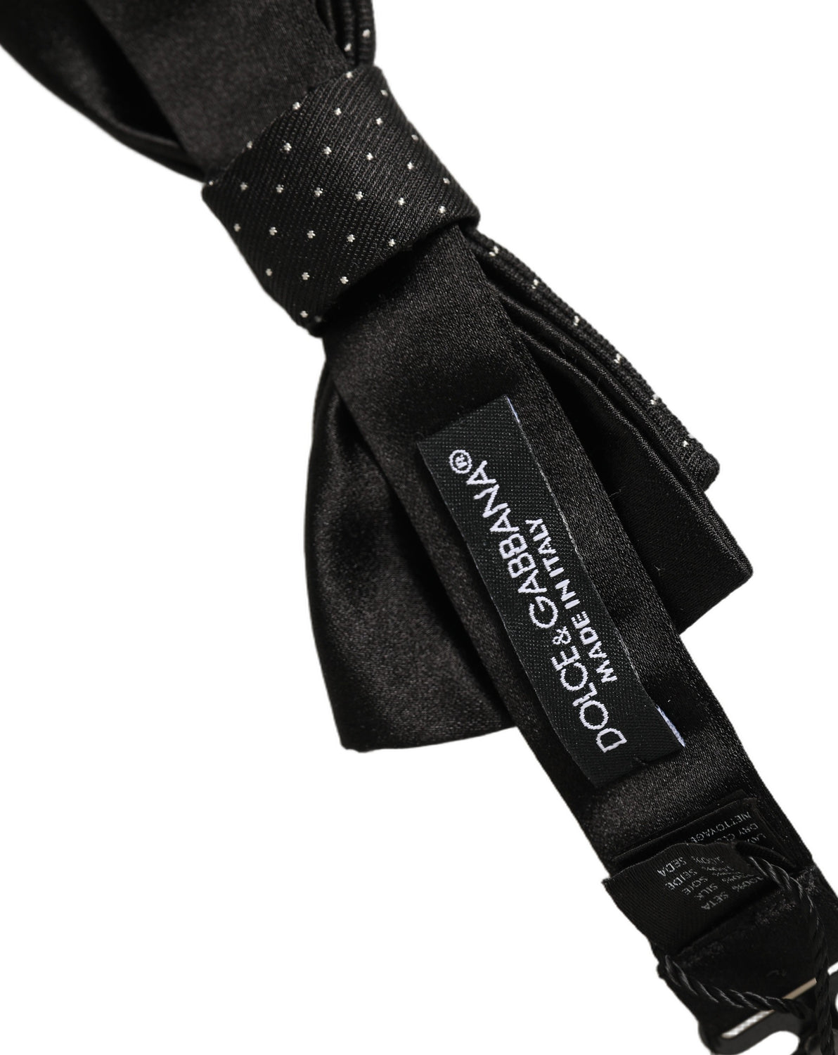 Men Black DG Polka Dot Adjustable Neck Papillon Bow Tie