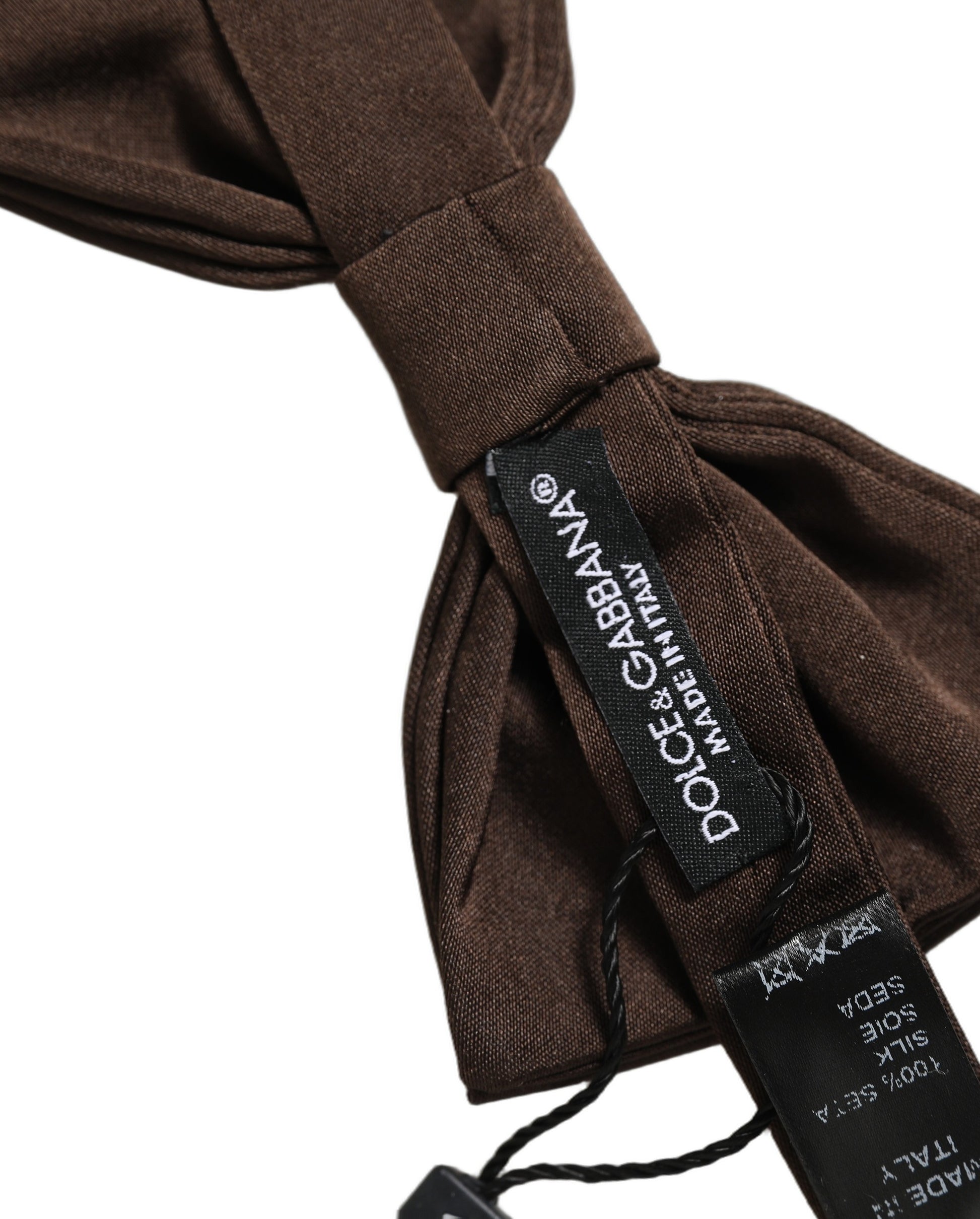 Men Brown 100% Silk Adjustable Neck Papillon Bow Tie