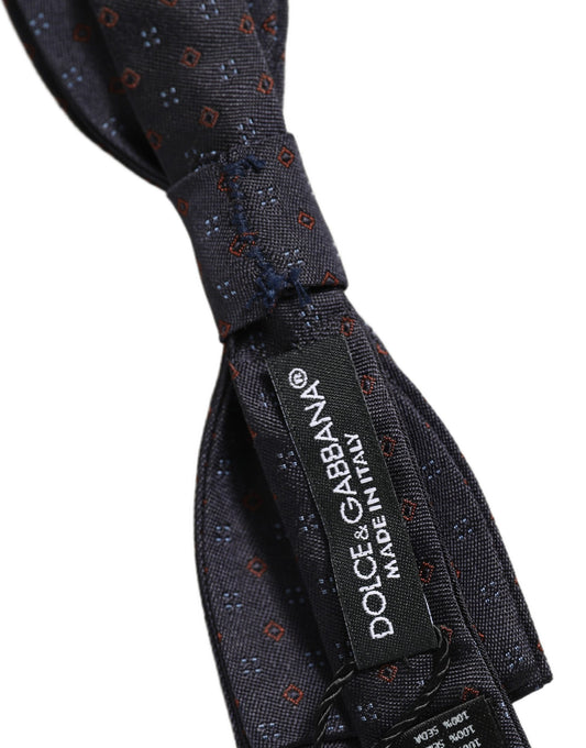 Dark Blue Diamond Pattern Adjustable Neck Papillon Bow Tie