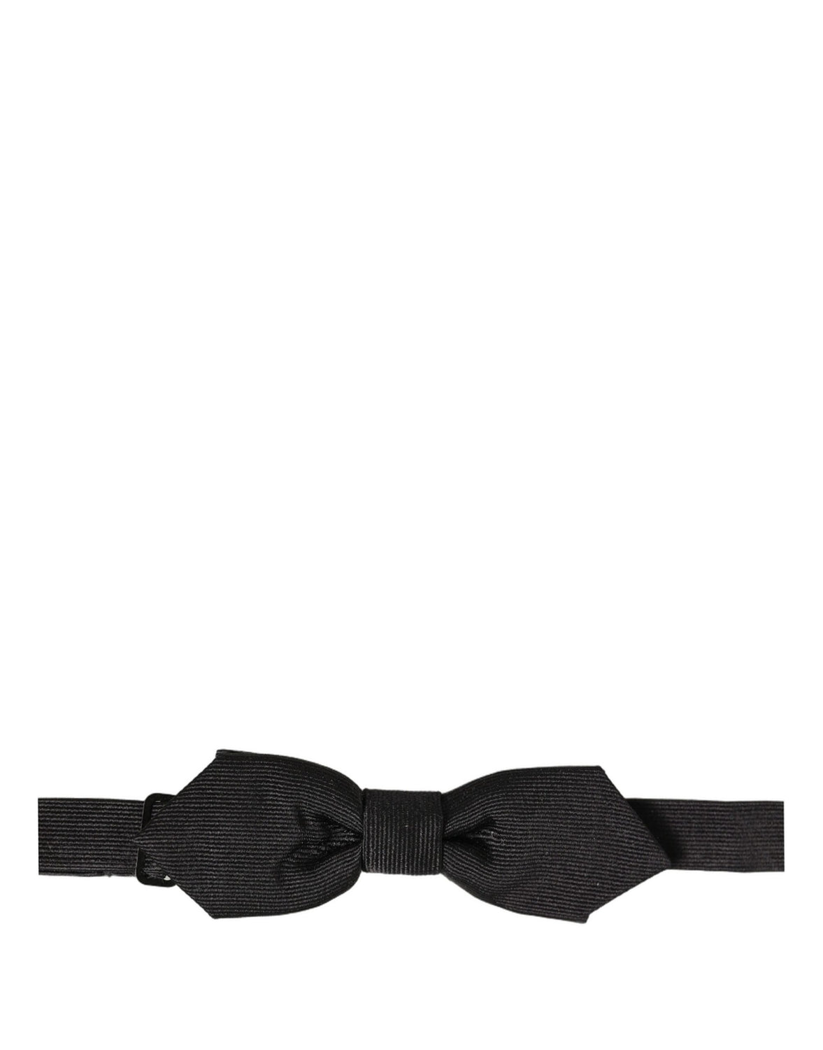 Men Black 100% Silk Adjustable Neck Papillon Bow Tie