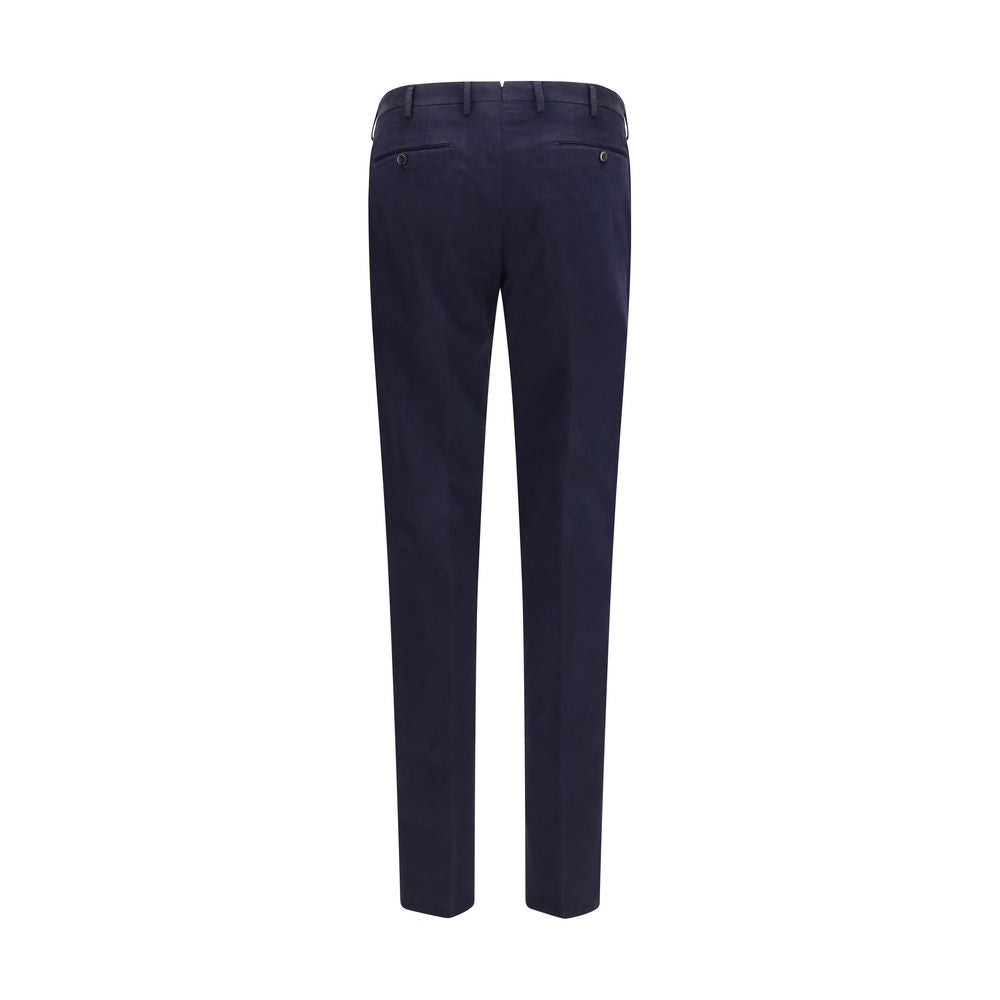 Blue Elastane Casual Pants