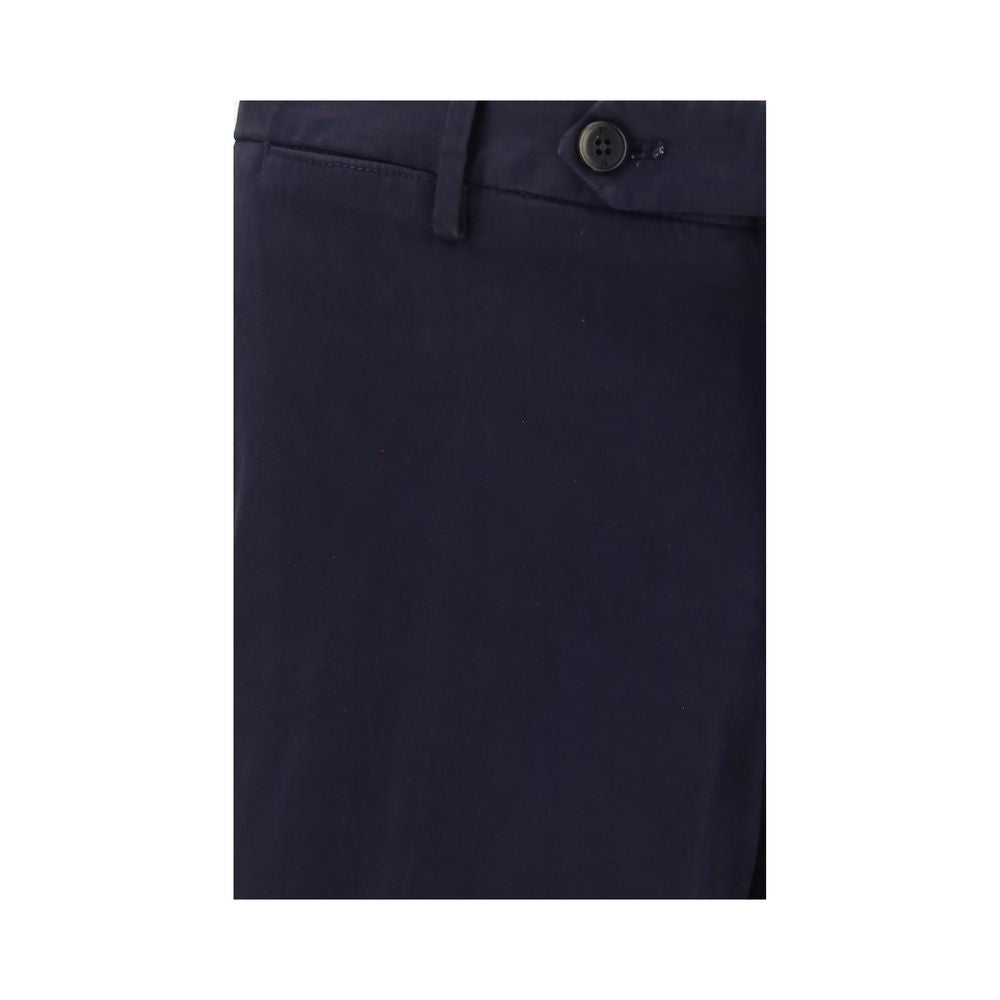 Blue Elastane Casual Pants