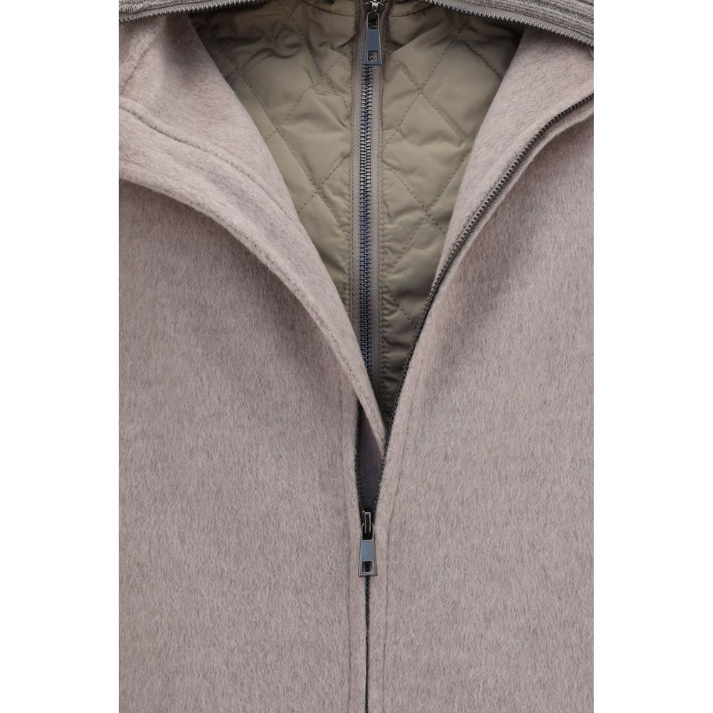 Beige Wool Oves Aries Full-Length Jacket