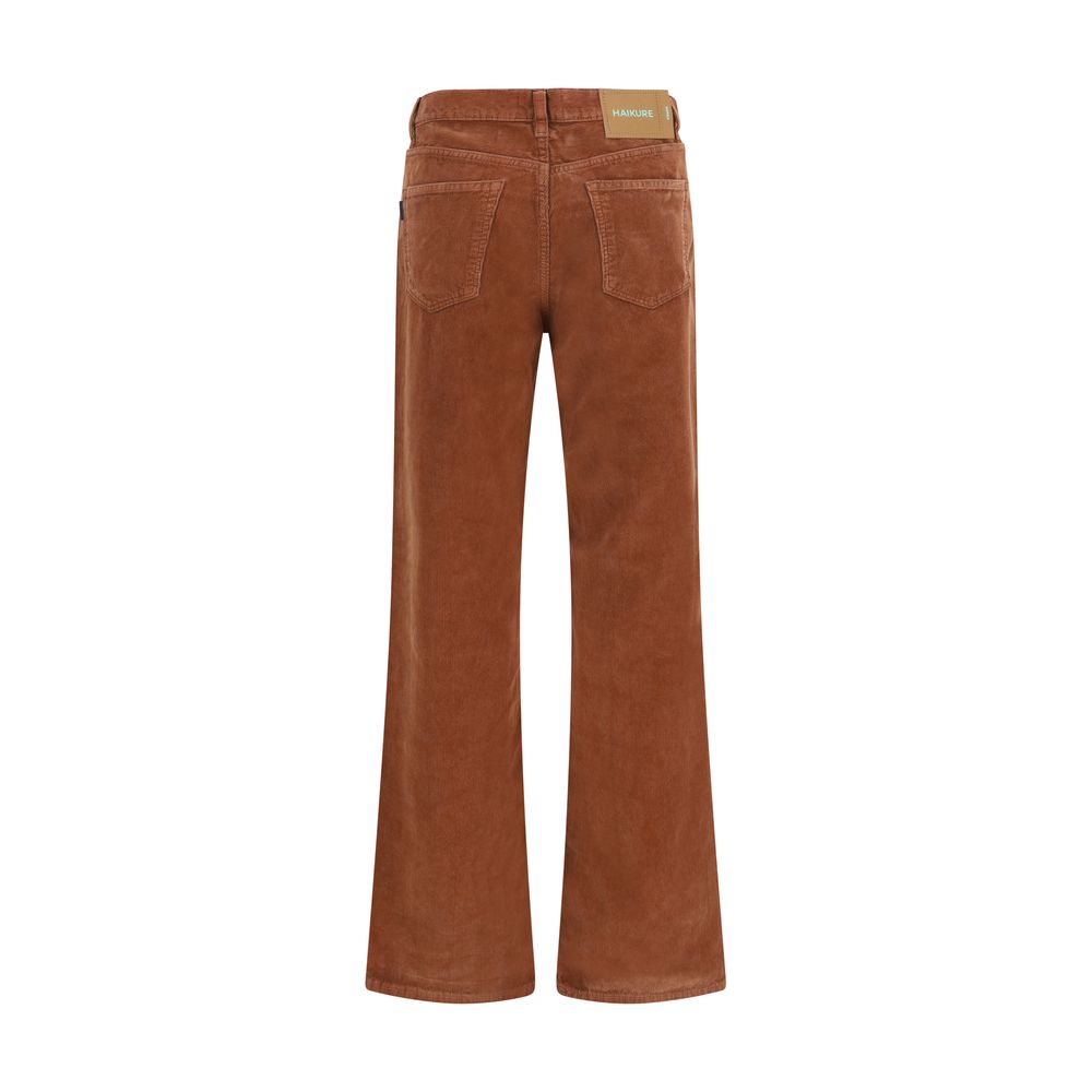 Brown Cotton Casual Pants