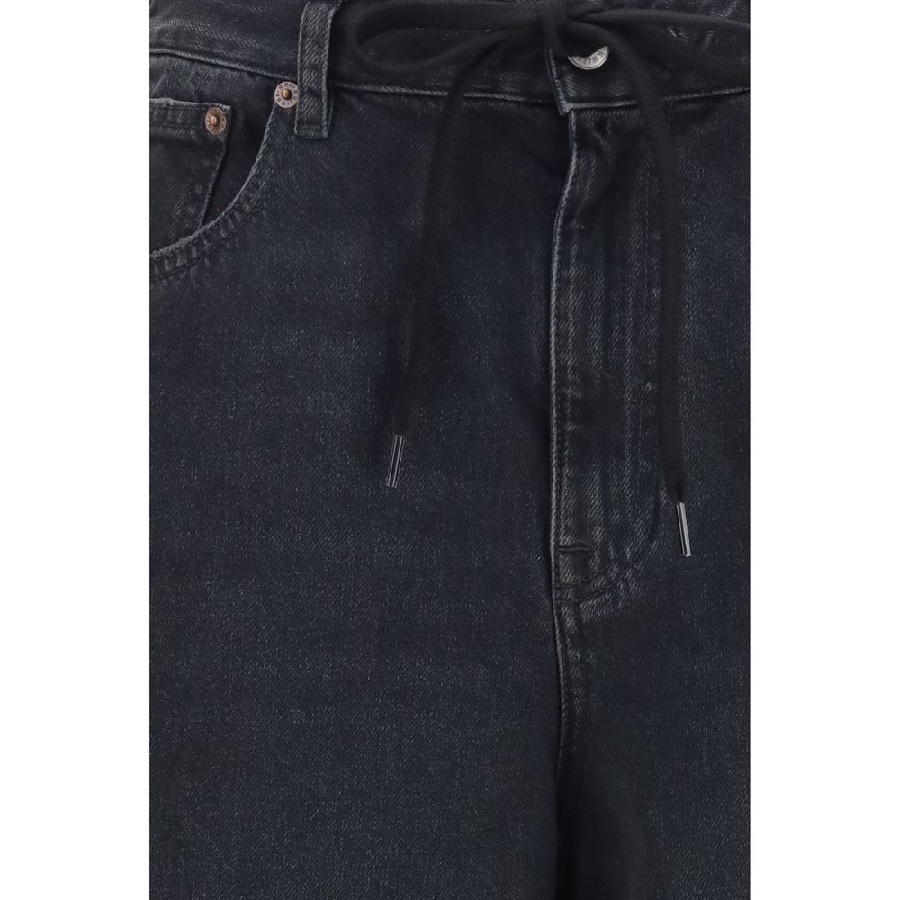 Black Cotton Relaxed Fit Jeans