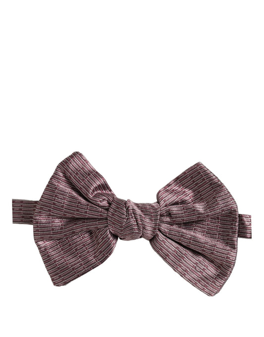 Men Maroon 100% Silk Adjustable Neck Papillon Bow Tie