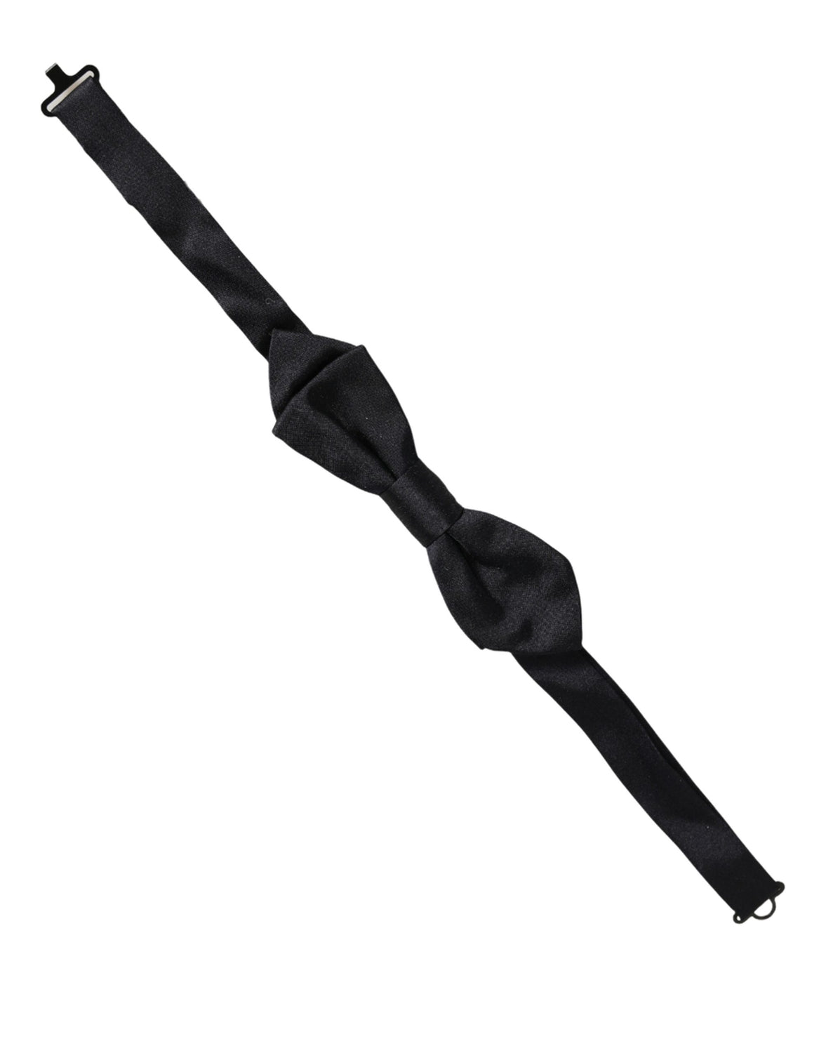 Men Black 100% Silk Adjustable Neck Papillon Bow Tie
