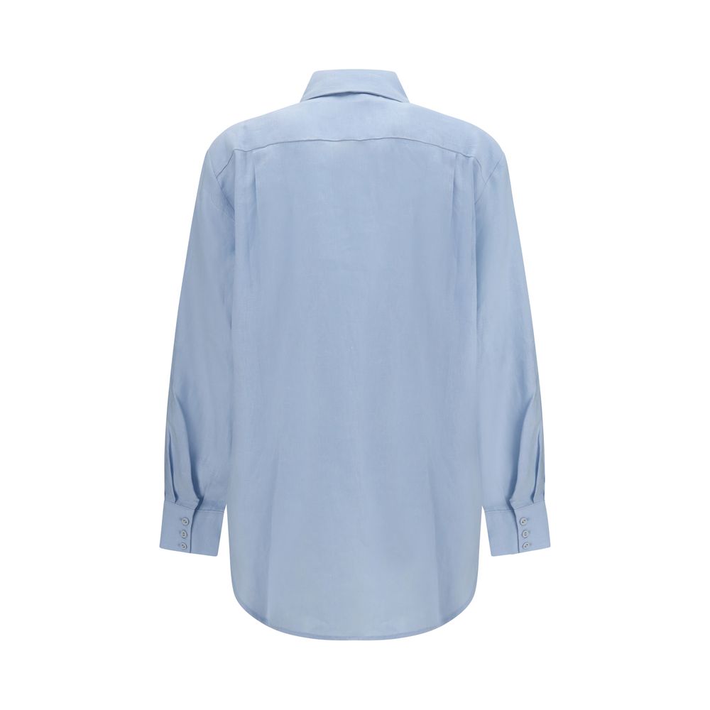 Blue Linen Pattern Shirt